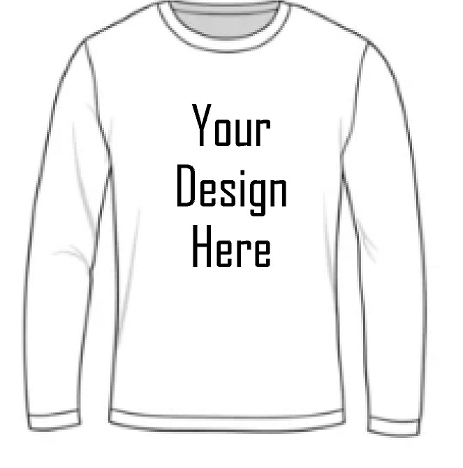 Unisex Custom Printed Personalized Graphic Logo Text Name Long Sleeve T-Shirt
