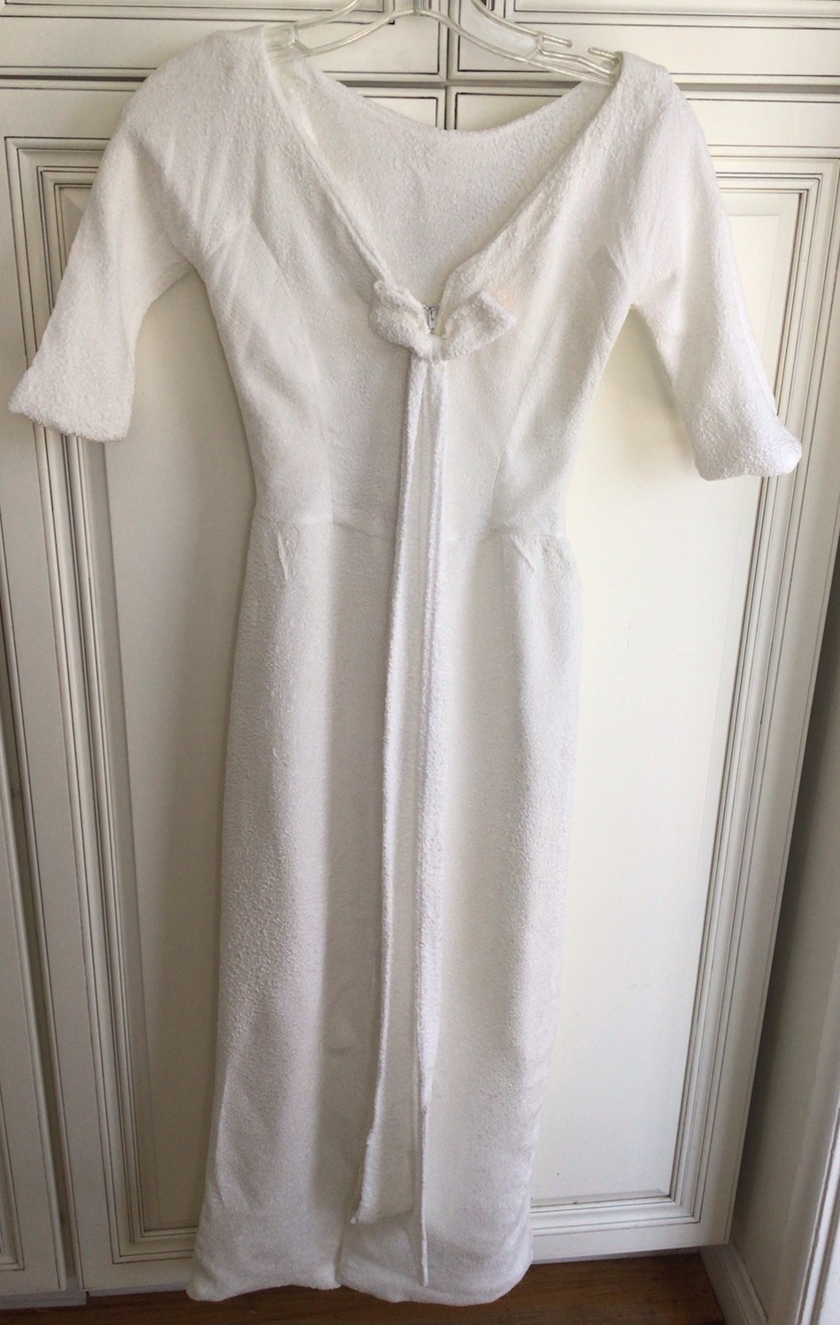 Vintage 50s 60s Lorrie Deb White Bombshell Body Hugging Formal Formfitting