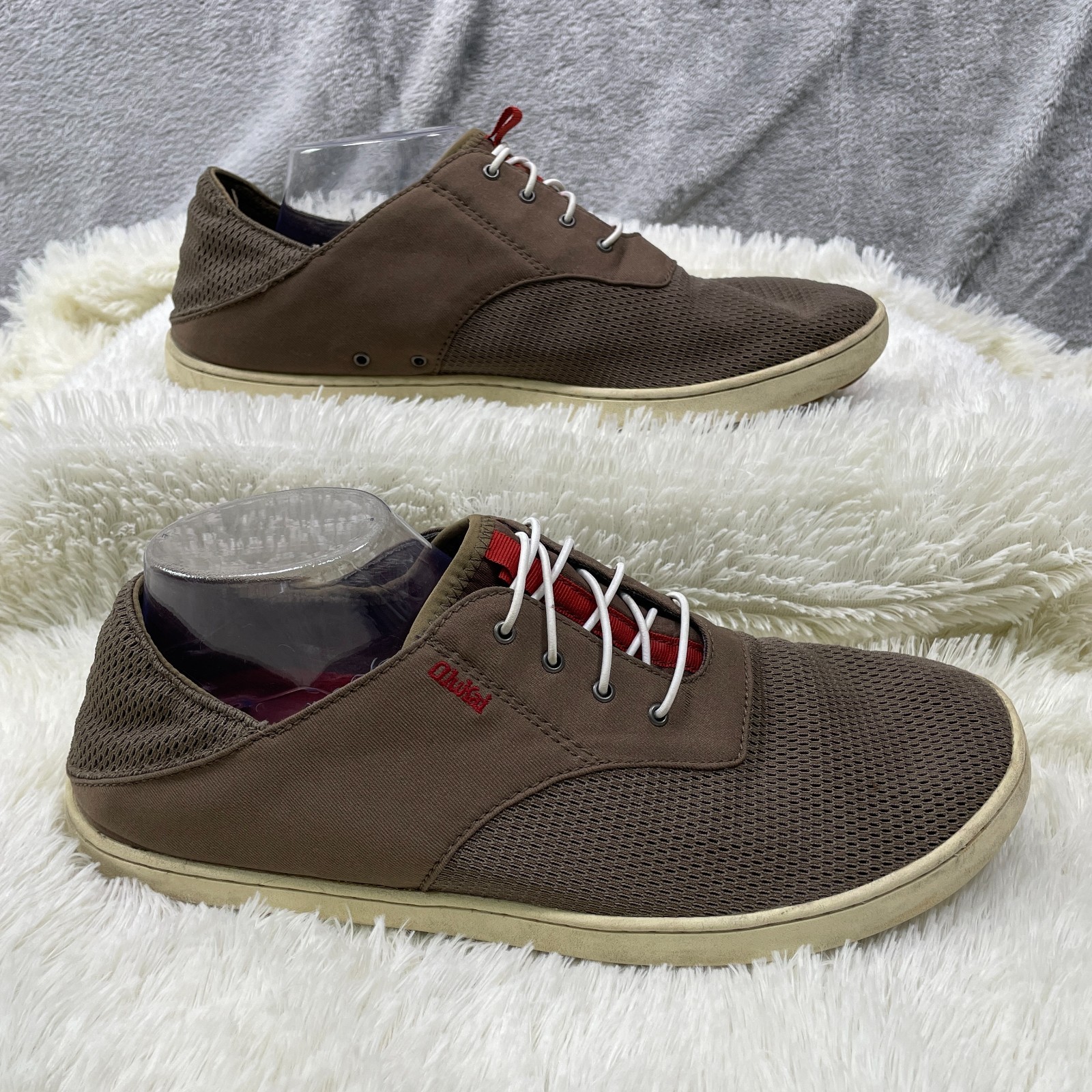 OluKai Nohea Moku Shoes Mens Sz 11.5 Brown Mesh Boat Casual Sneakers 10283-RK13