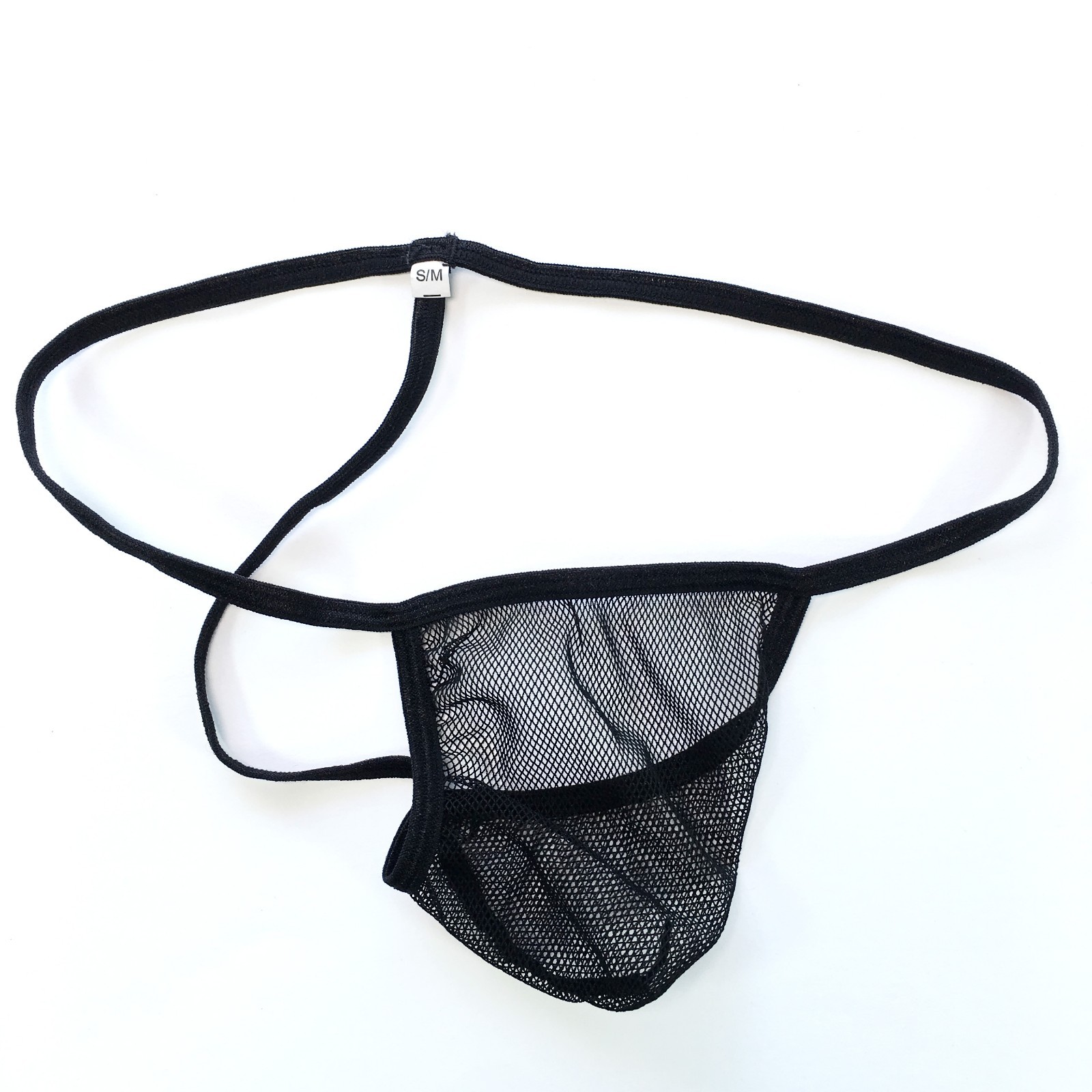 G344 G3447 Mens Pouch String Thong Low Rise T Back C-thru Mesh Fishnet