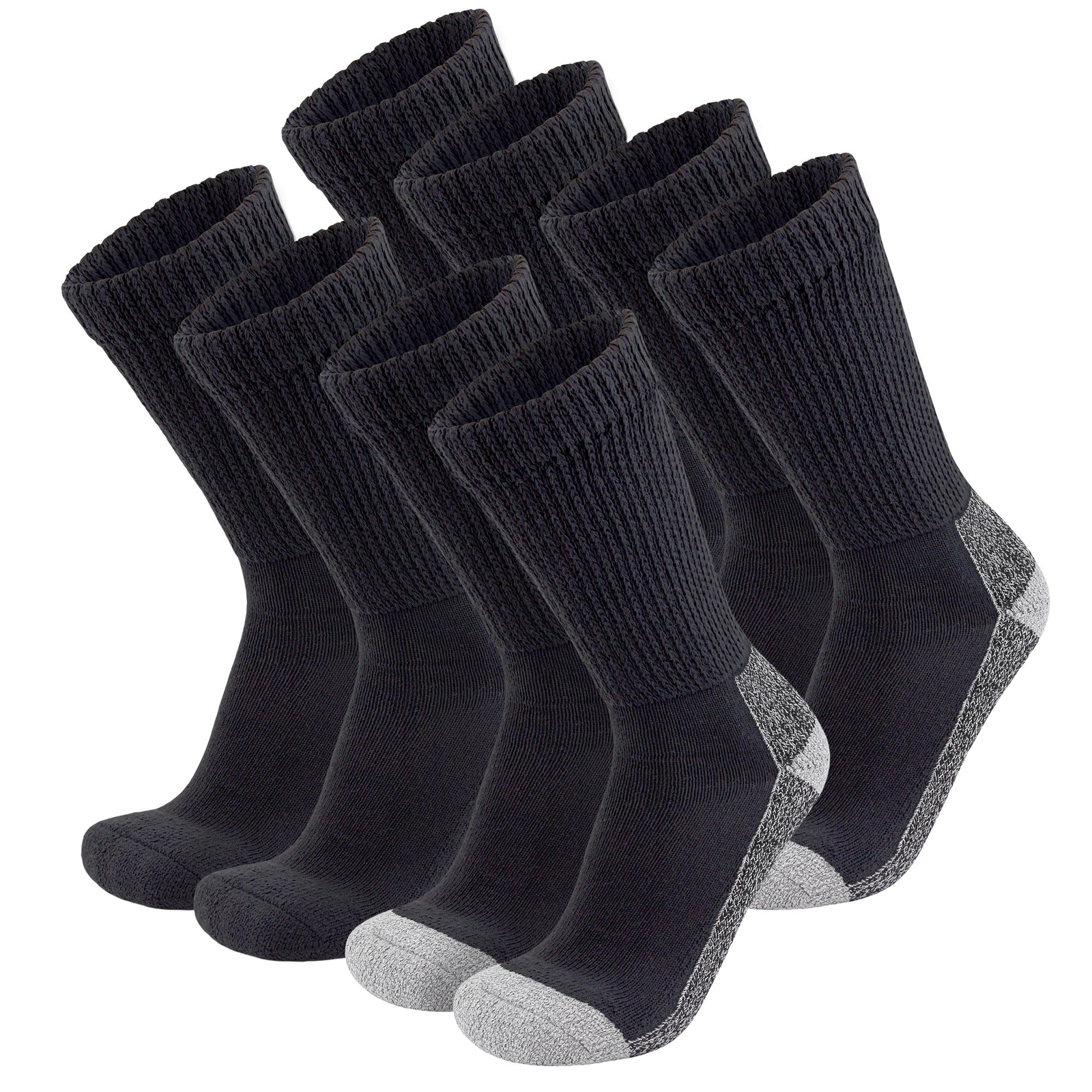 Diabetic Slipper Socks, Extra Thick Cotton Cushioned Crew Socks (Size 10-13)