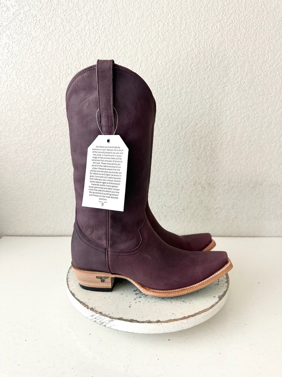 Lane EMMA JANE Purple Cowboy Boots Western Cowgirl Mid Calf Tall Snip Toe 8.5