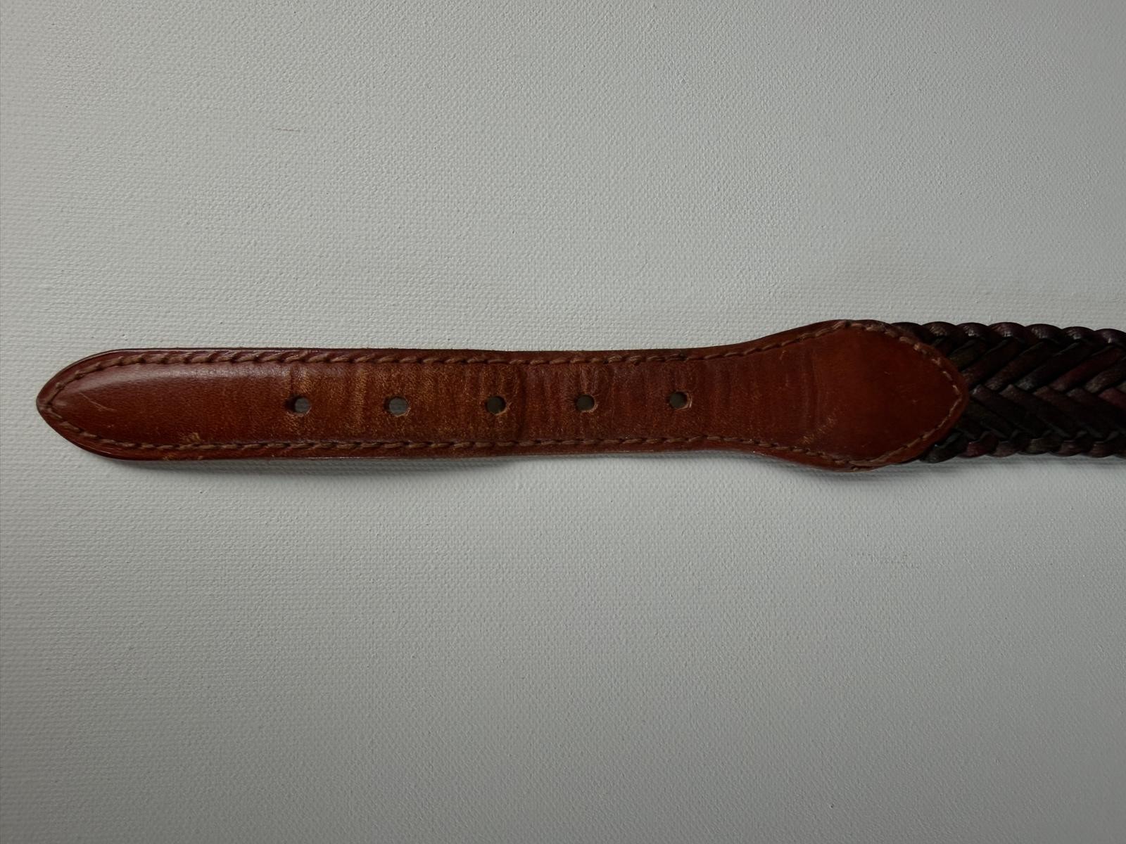 Genuine Leather Woven Belt Brown Women’s Boho Western Rustic Style VTG Style