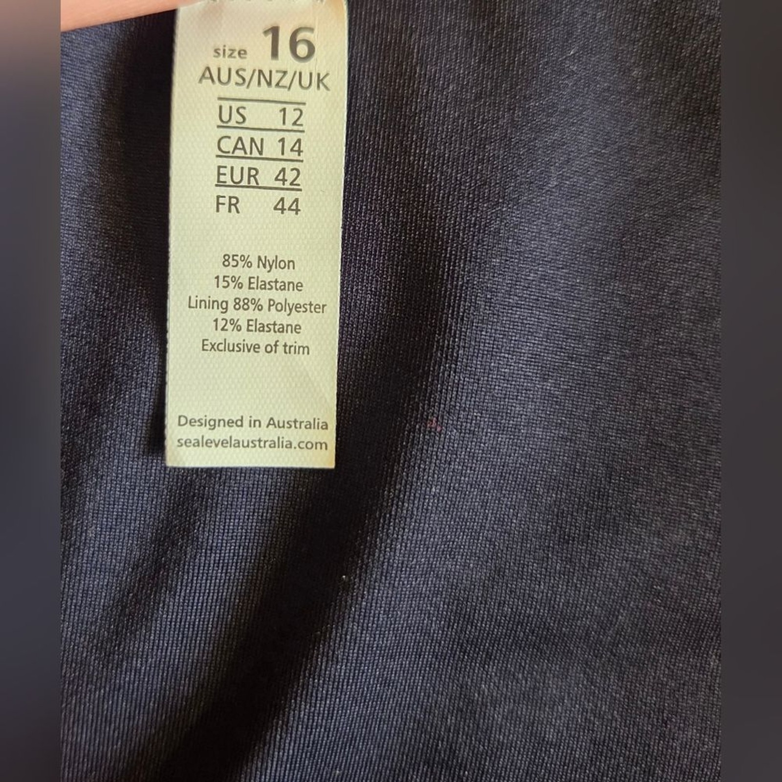 NEW SEA LEVEL Eco Essentials Size 12 Black Moderate Hipster Bikini Swim Bottoms