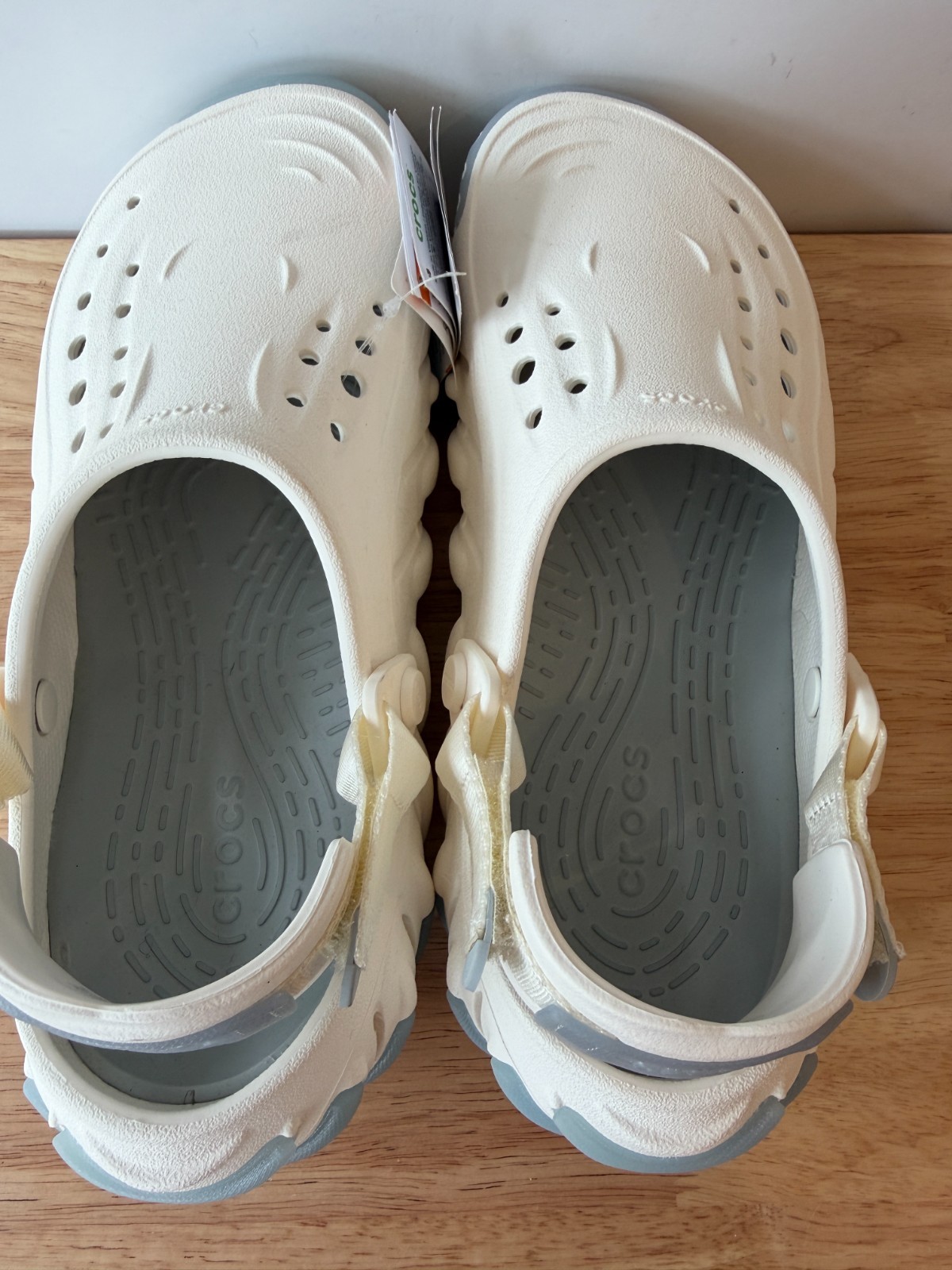 Crocs Echo Icey Ro Clog Bone White Blue Translucent Sole 211458-0WV W8 / M6 NWT