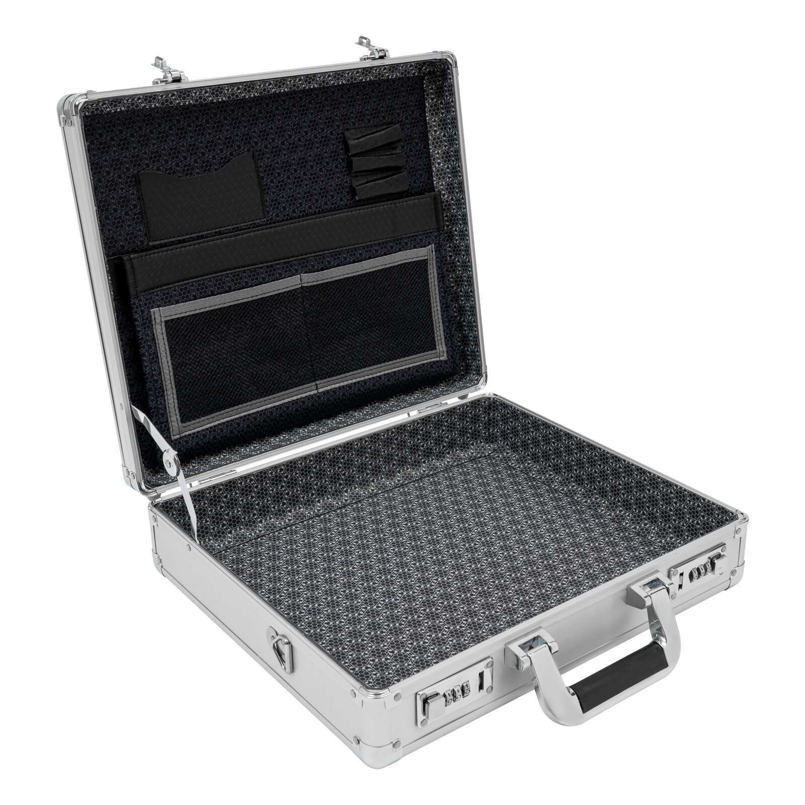 Aluminum Hard Case Big Capacity With Combination Lock Briefcase With Pocket