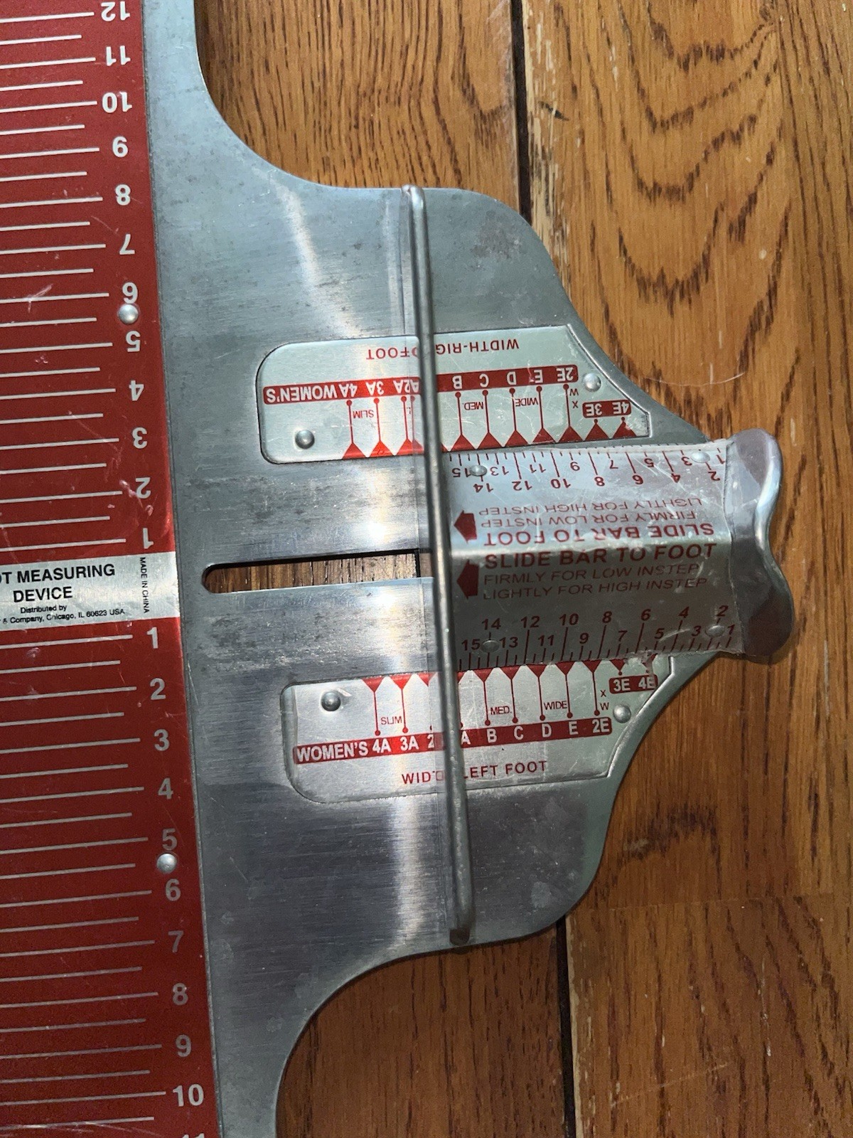 Ralyn Foot Measuring Device Women’s Right & Left Foot Length & Width Metal