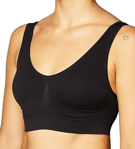 The Original Ahh by Rhonda Shear – Women’s Seamless Leisure Bra – BLACK – 3 PACK