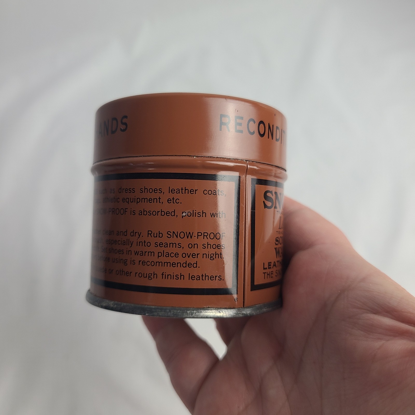 Vintage Snow-Proof Waterproofing Leather’s Best Friend 3.75 Oz. Tin 1/4 Full
