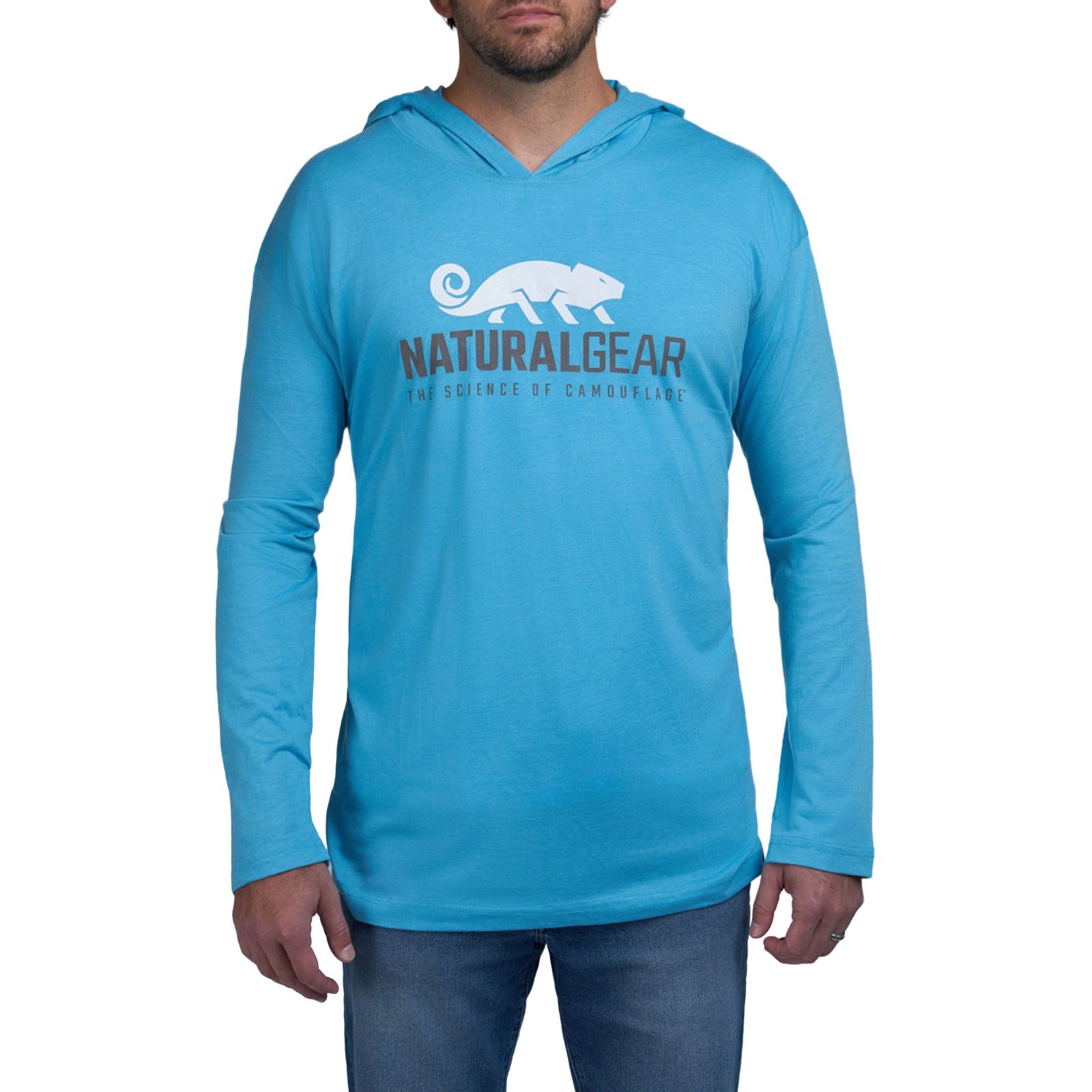 Natural Gear Tri-Blend Lightweight Hoodie (M)- Bluebird