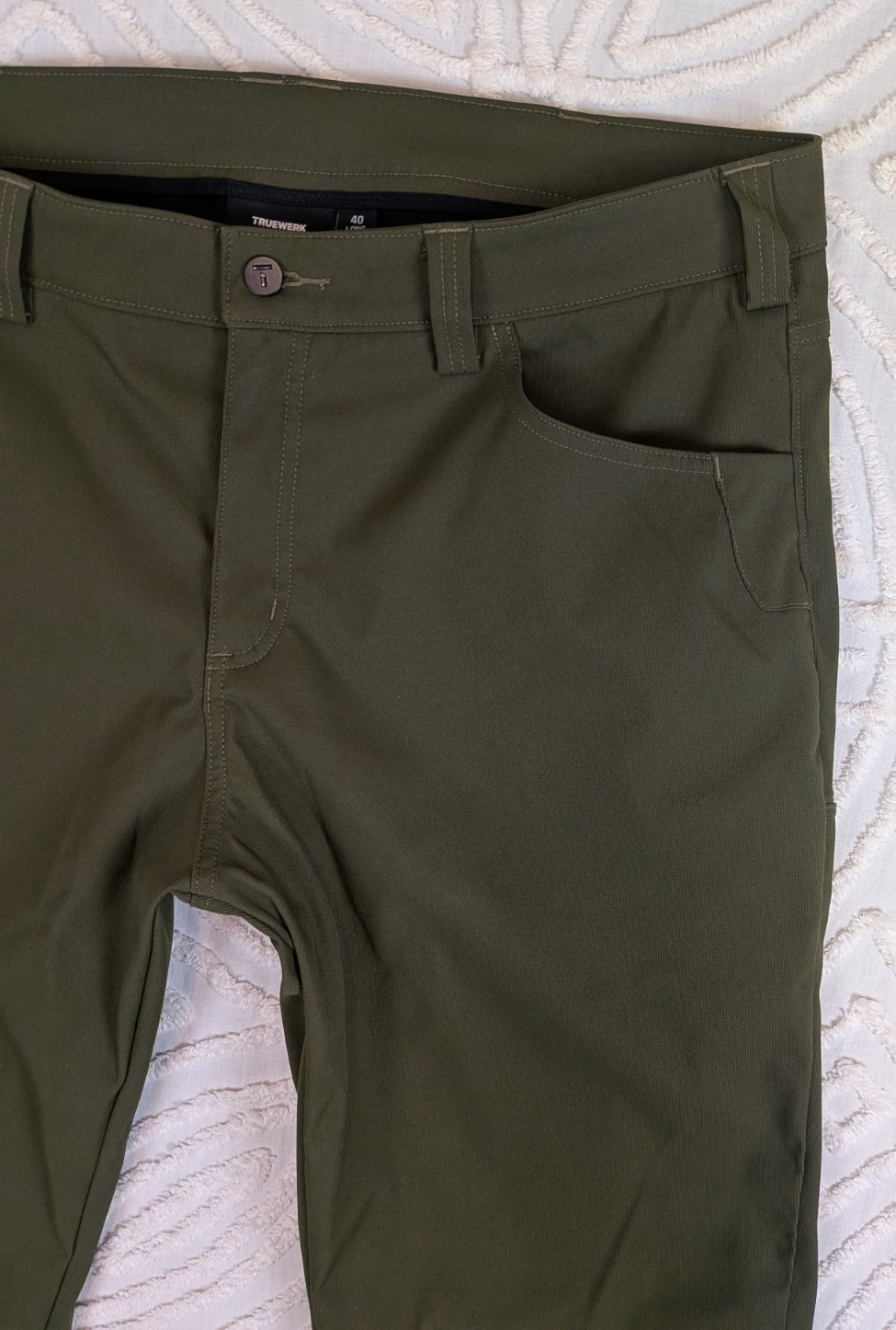 Truewerk EDO Werkpant Men’s 40×33 Green Pants Technical Performance Work 40 Long