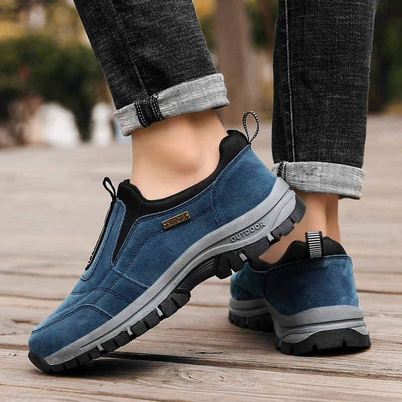 Men’s Slip-On Walking SneakersHiking Orthopedic Slip-On Wide Trail Shoes