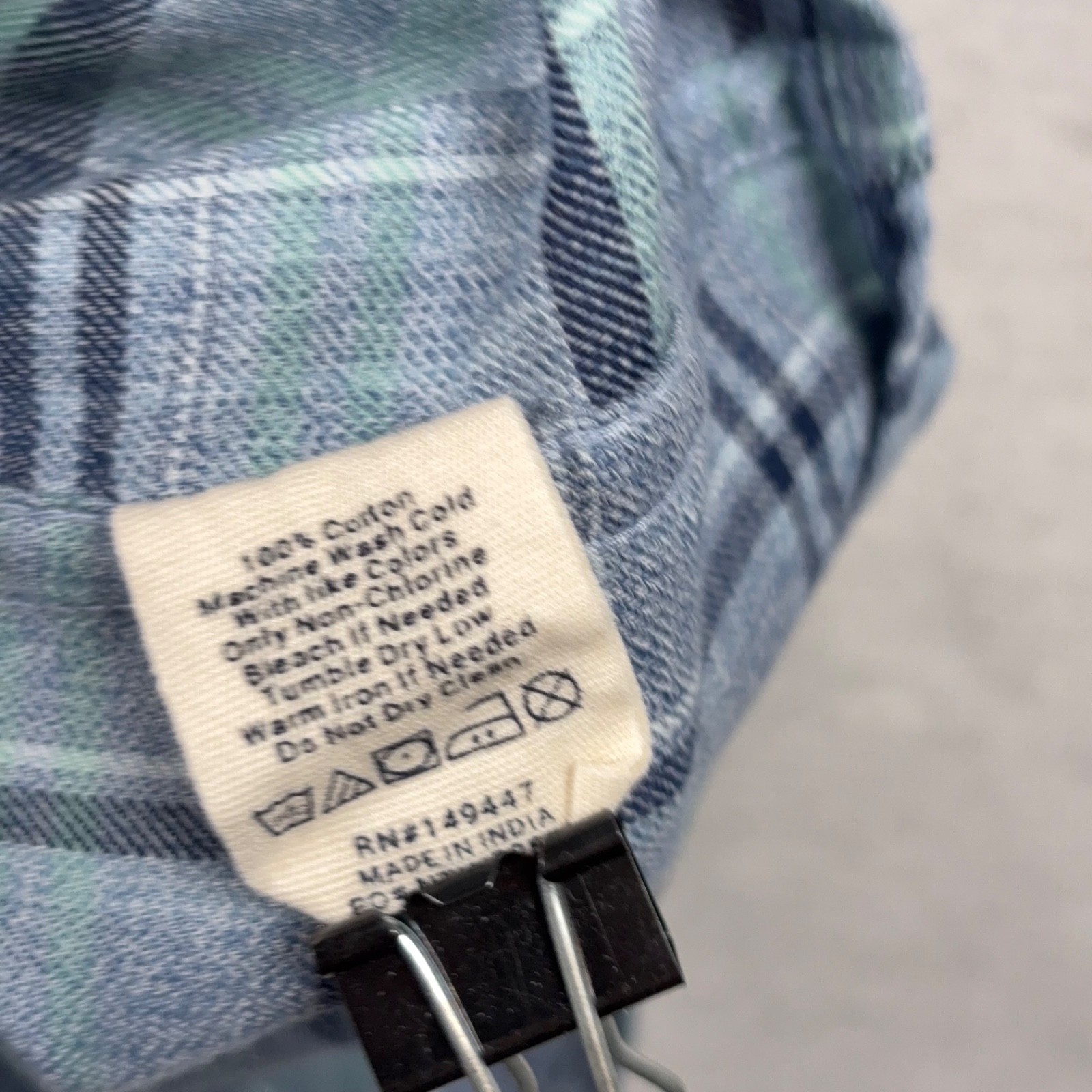 The Normal Brand Jasper Shirt Mens Size L Blue Plaid Cotton Long Sleeve Button
