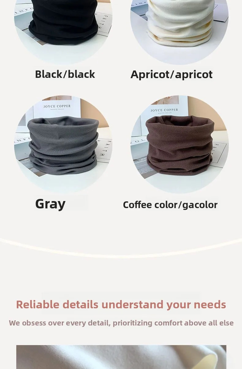 Pure Wool Knitted Ring Scarf Elegant Neckerscarf Female Soft Warm Cashmere False