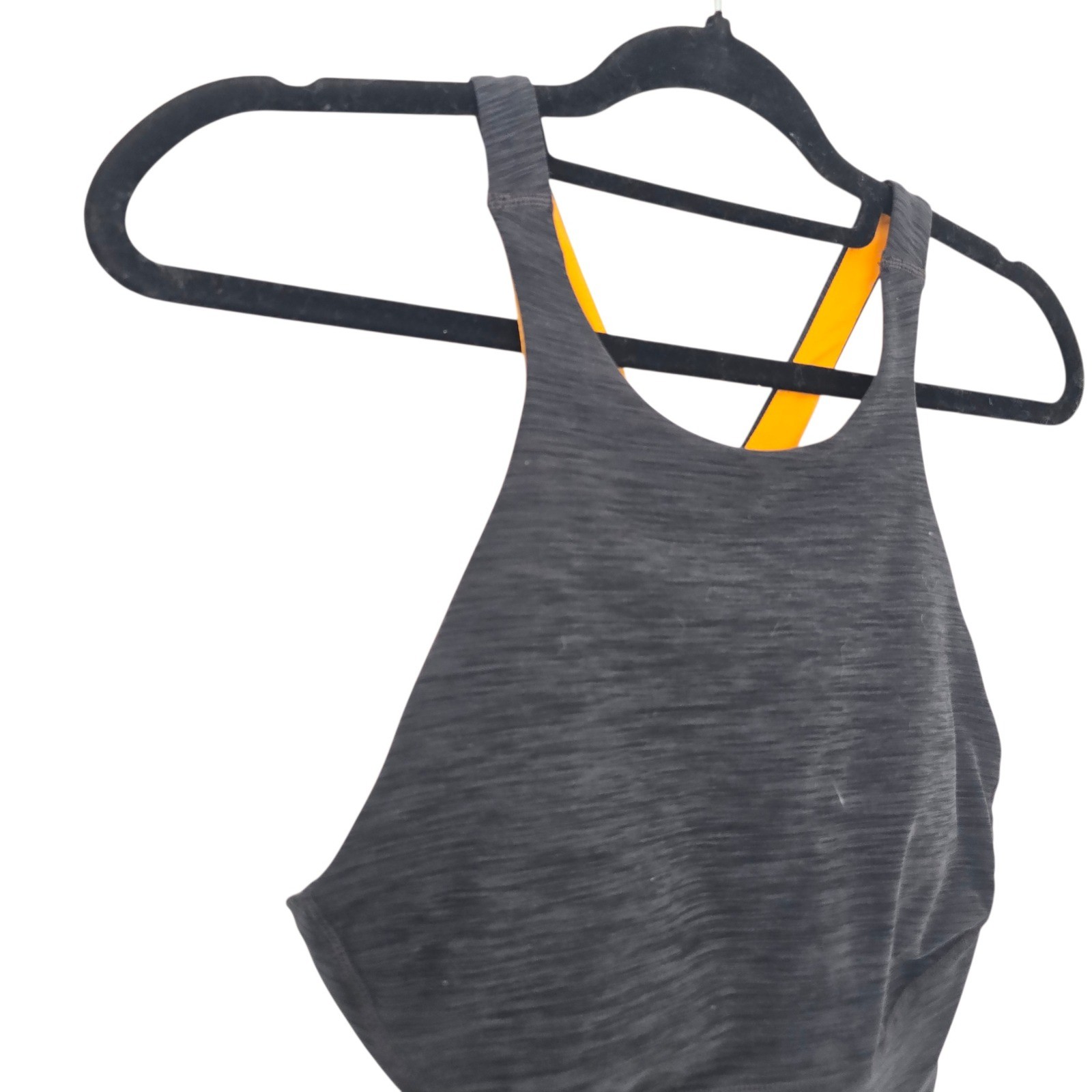 SOREL x prAna Sports Bra Women Medium M Charcoal Grey Orange Excellent High Neck
