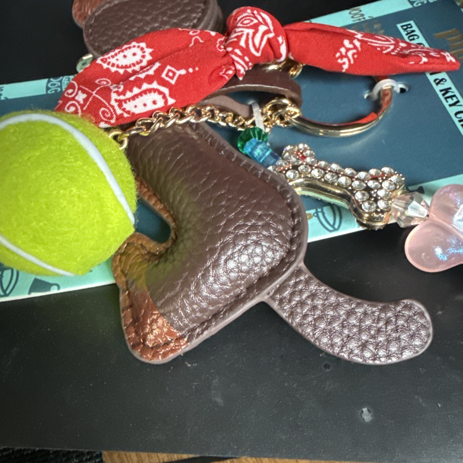 Piper K Dachshund (Wiener Dog) Leather Bag Charm / Key Chain Viral On TikTok NEW