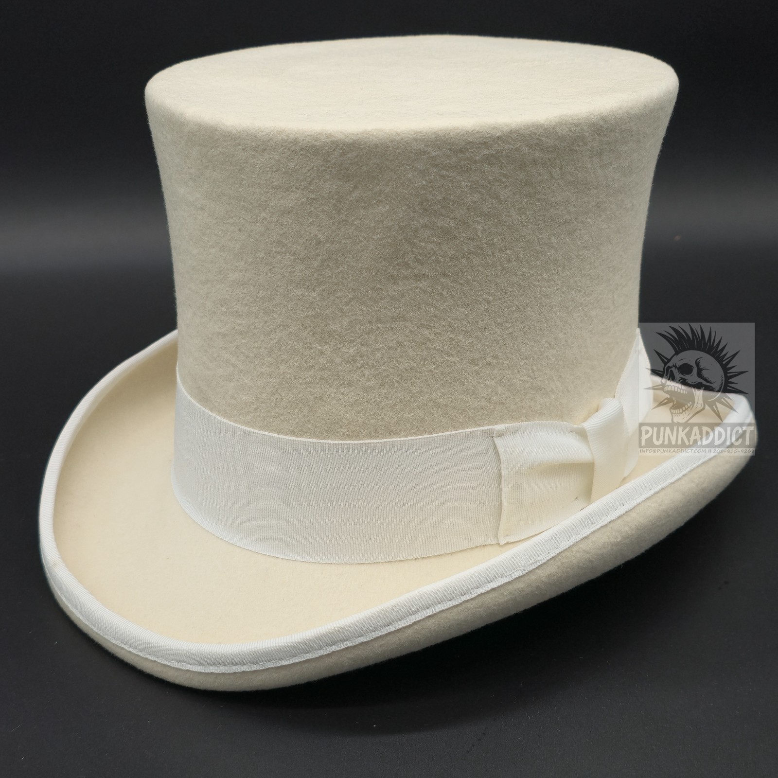 Gray Top Hat Wool Felt Victorian Slash Mad Hatter Steampunk Rock Star