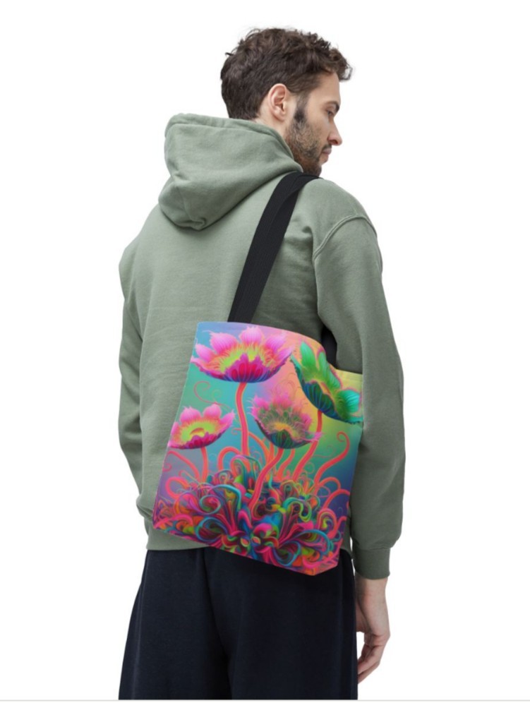 Tote Bag AOP Neon Flower