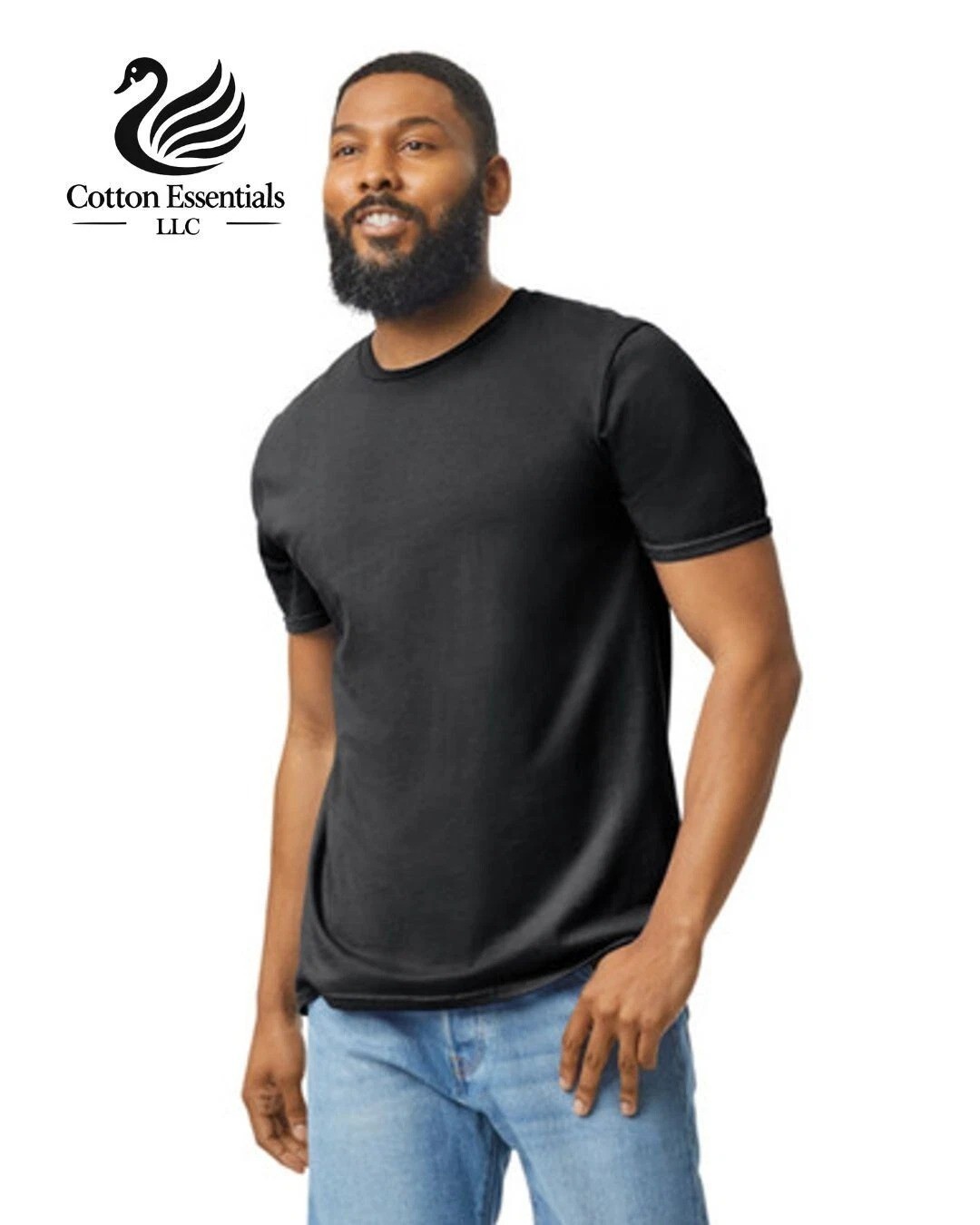 Gildan (6-pack) Black Solid Heavy Cotton Short Sleeve Blank T-Shirt S-2XL