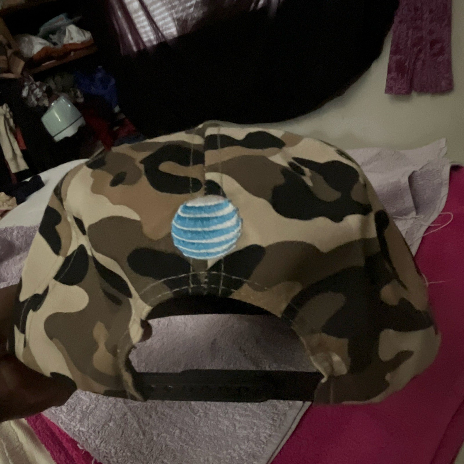 Men’s Camouflage Snapback Cap Army Theme Adjustable One Size Black Brim