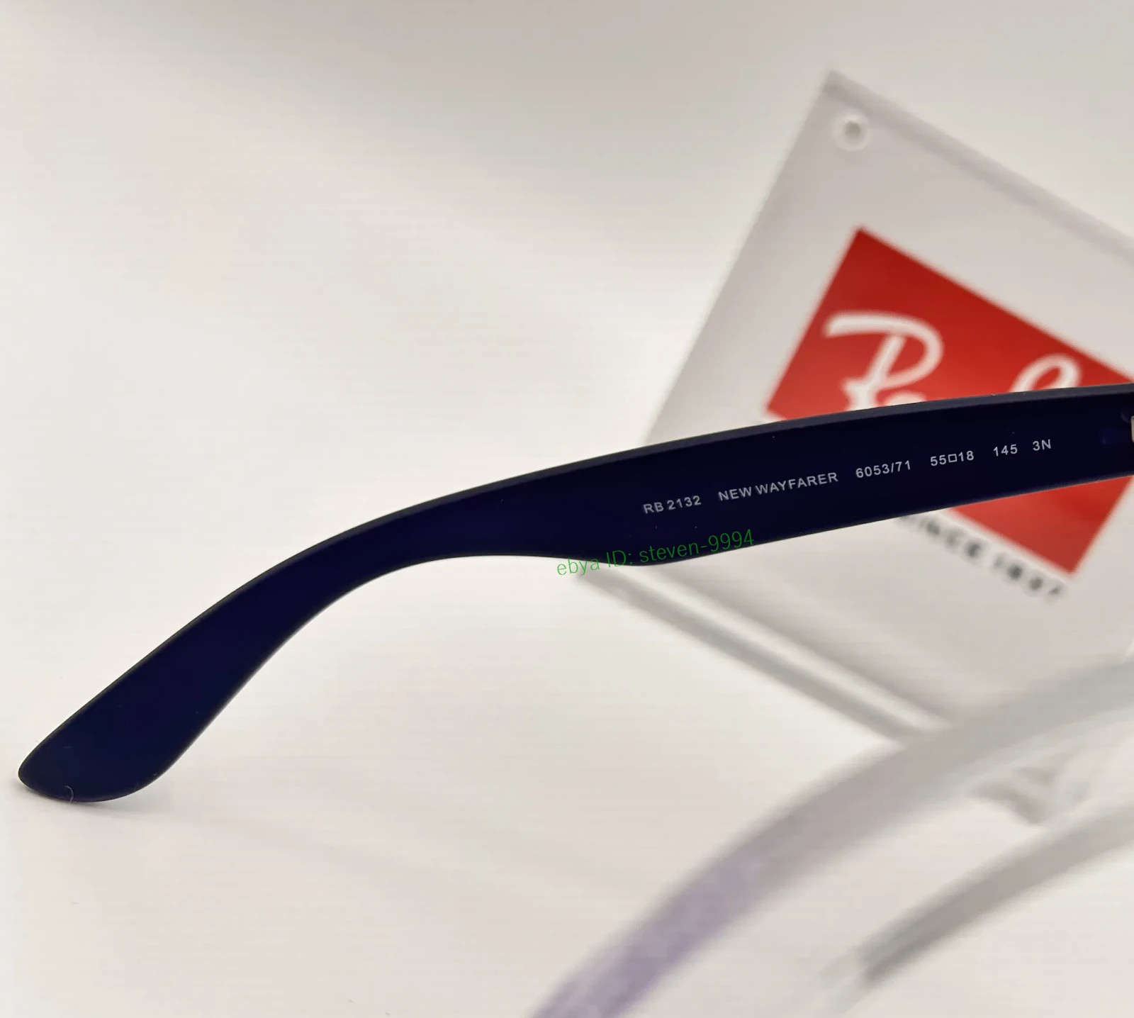 New Ray-Ban NEW Wayfarer Sunglasses RB2132 55mm Grey/Matte Blue UV400 Authenti