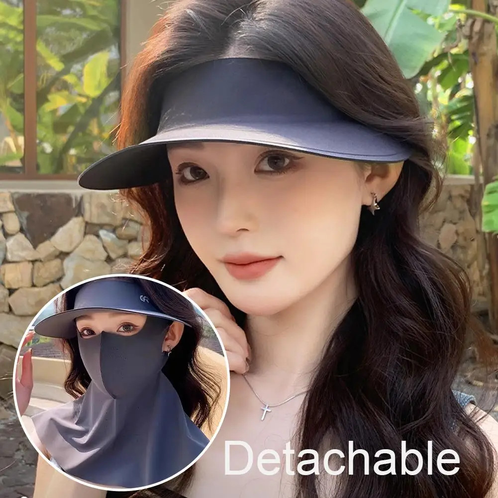Sun Visor Face Mask Set Ice Silk Breathable Full Coverage Sun Protection Kit
