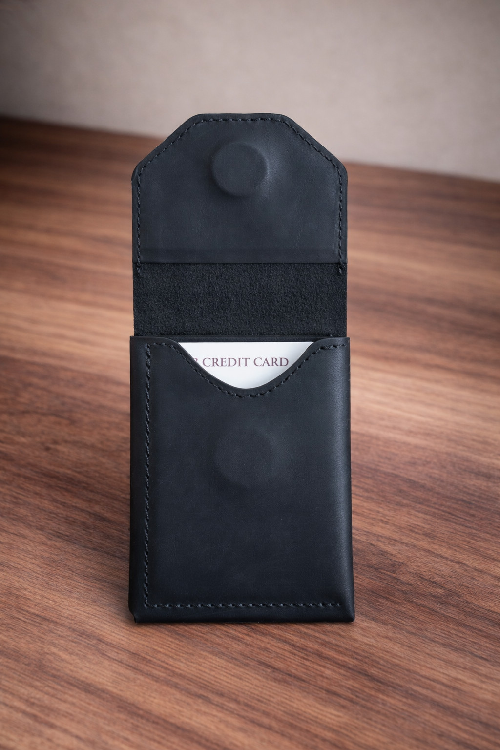 Leather Cash Wallet for Men, Slim Front Pocket Card Holder, Handmade Minimalist
