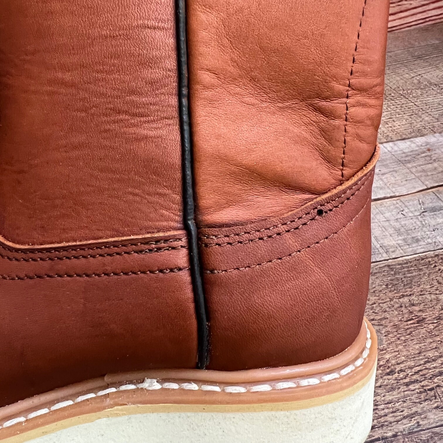 Womens Pull-up Leather Mid Calf Leather Work Boots Bota de Trabajo de Mujer Piel