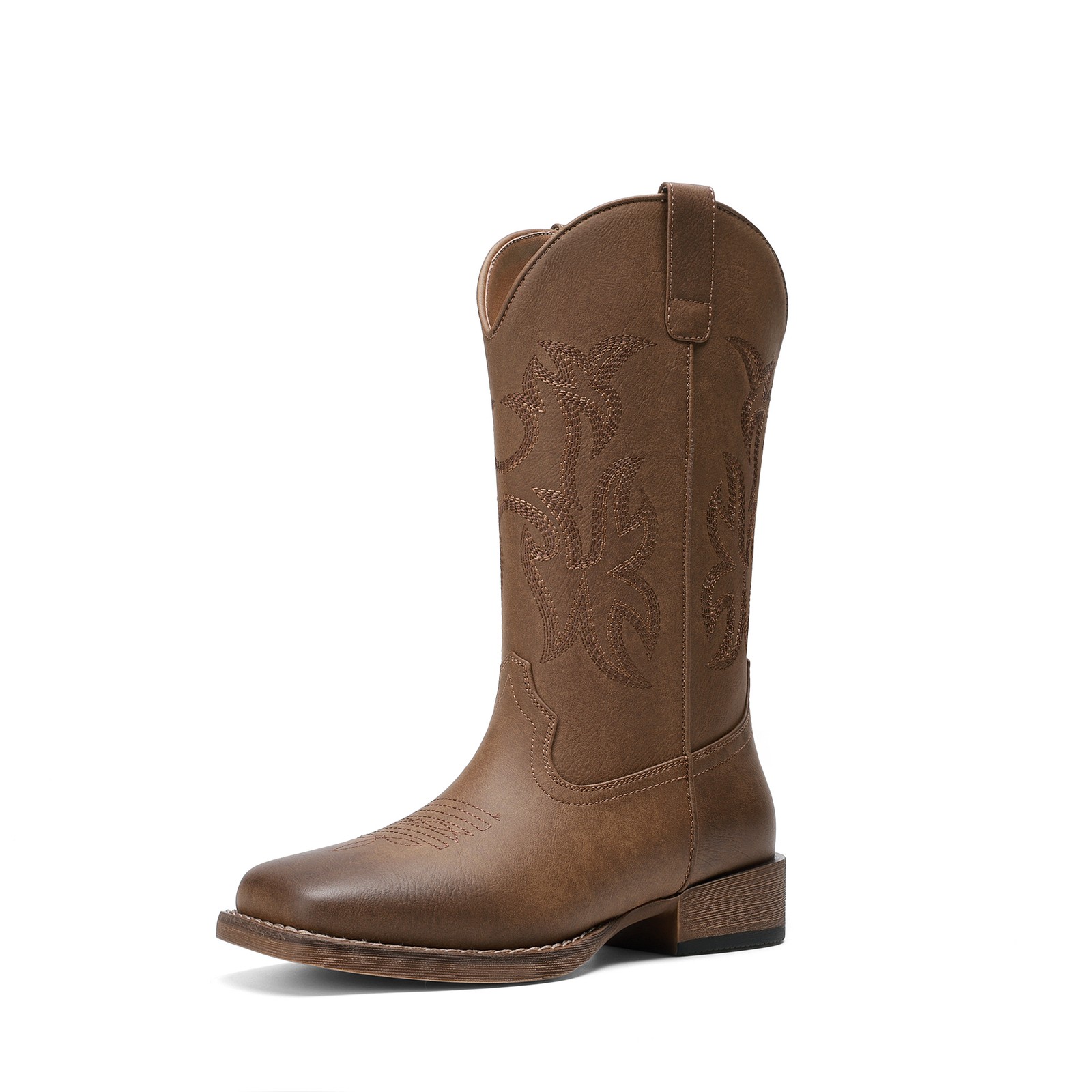 Cowboy Cowgirl Boots for Women Wide Square Toe Western Mid Calf Boots