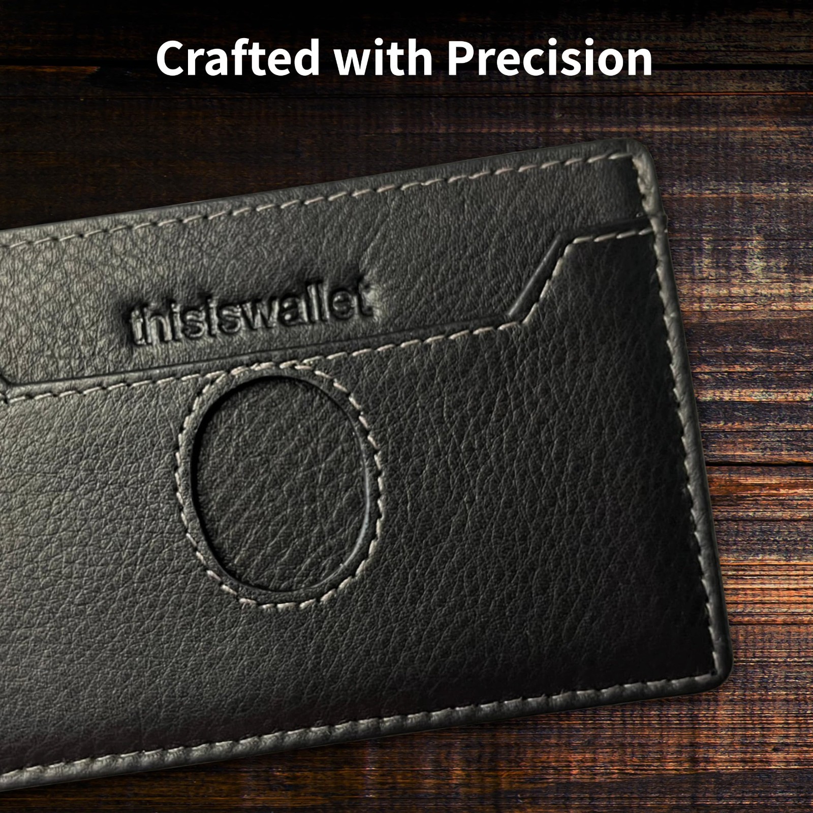 Minimalist Leather Wallet for Men & Women – Ultra Thin Black Credit Card Holder