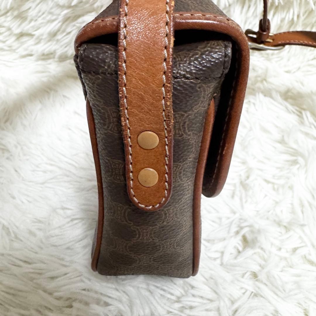 Celine Shoulder Bag Macadam Leather Crossbody Unisex Gold Gancini Japan