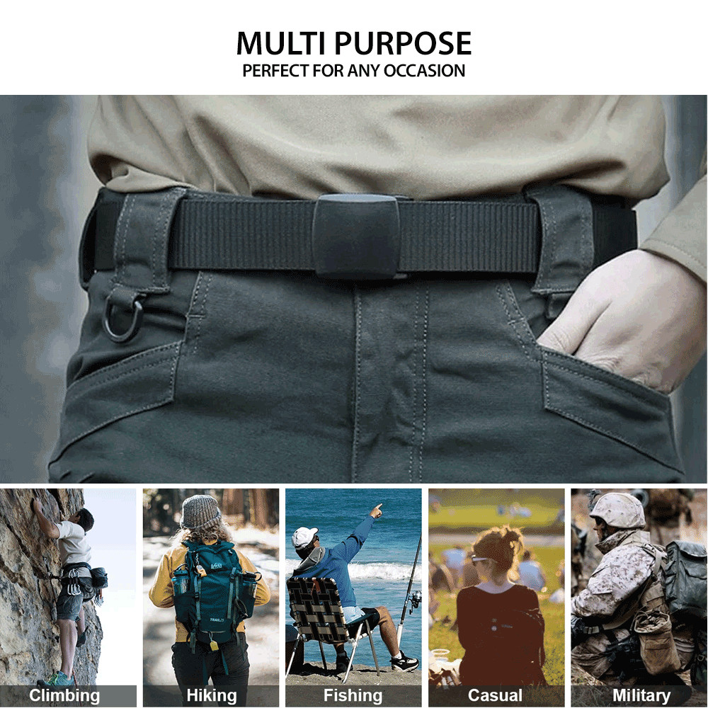 Men’s Plastic Cam Buckle Nylon Work Tactical Waistband Webbing Military Belt