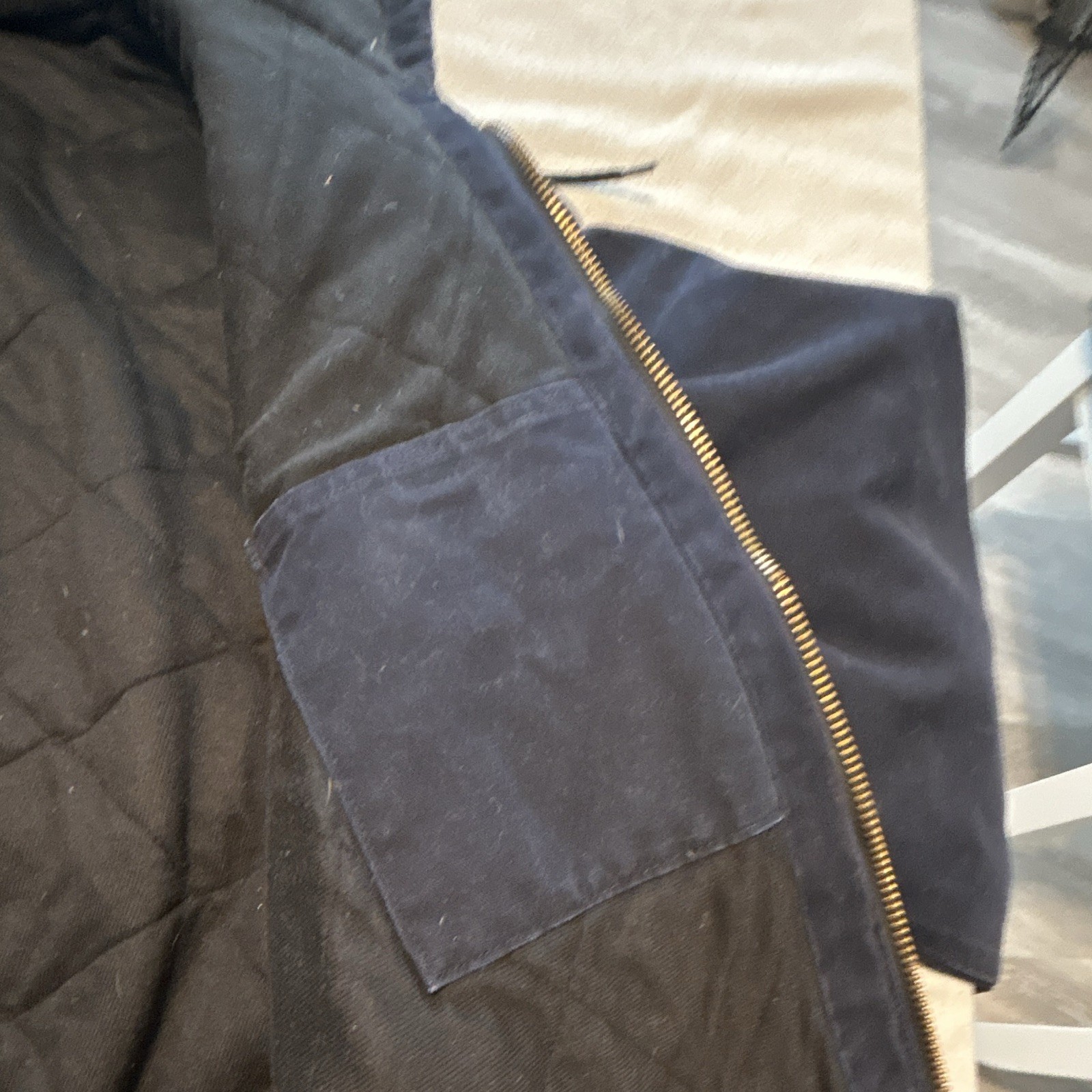 Carhartt J130 MDT Mens L Hooded Zip Jacket Quilted Lined Blue