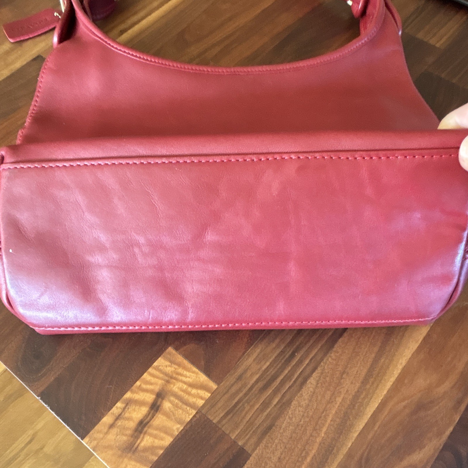 Coach Legacy Red Medium Crescent Shoulder Bag Gold Hardware Lined 9058
