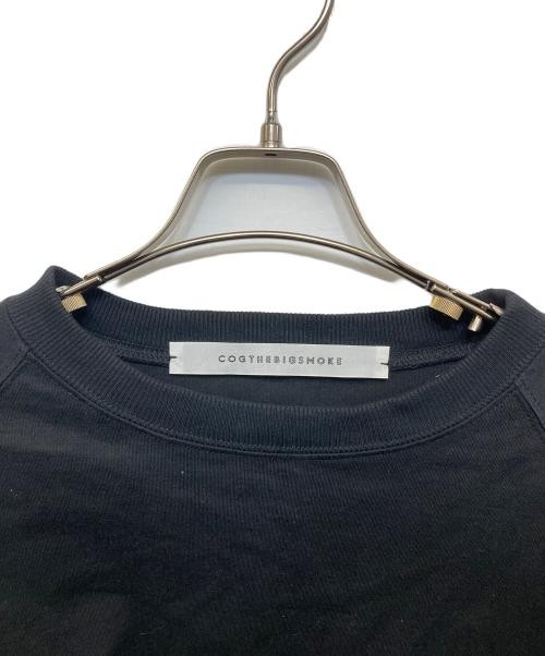 COGTHEBIGSMOKE Black Cotton Gathers Slv Top, Relaxed Fit, Japanese Made