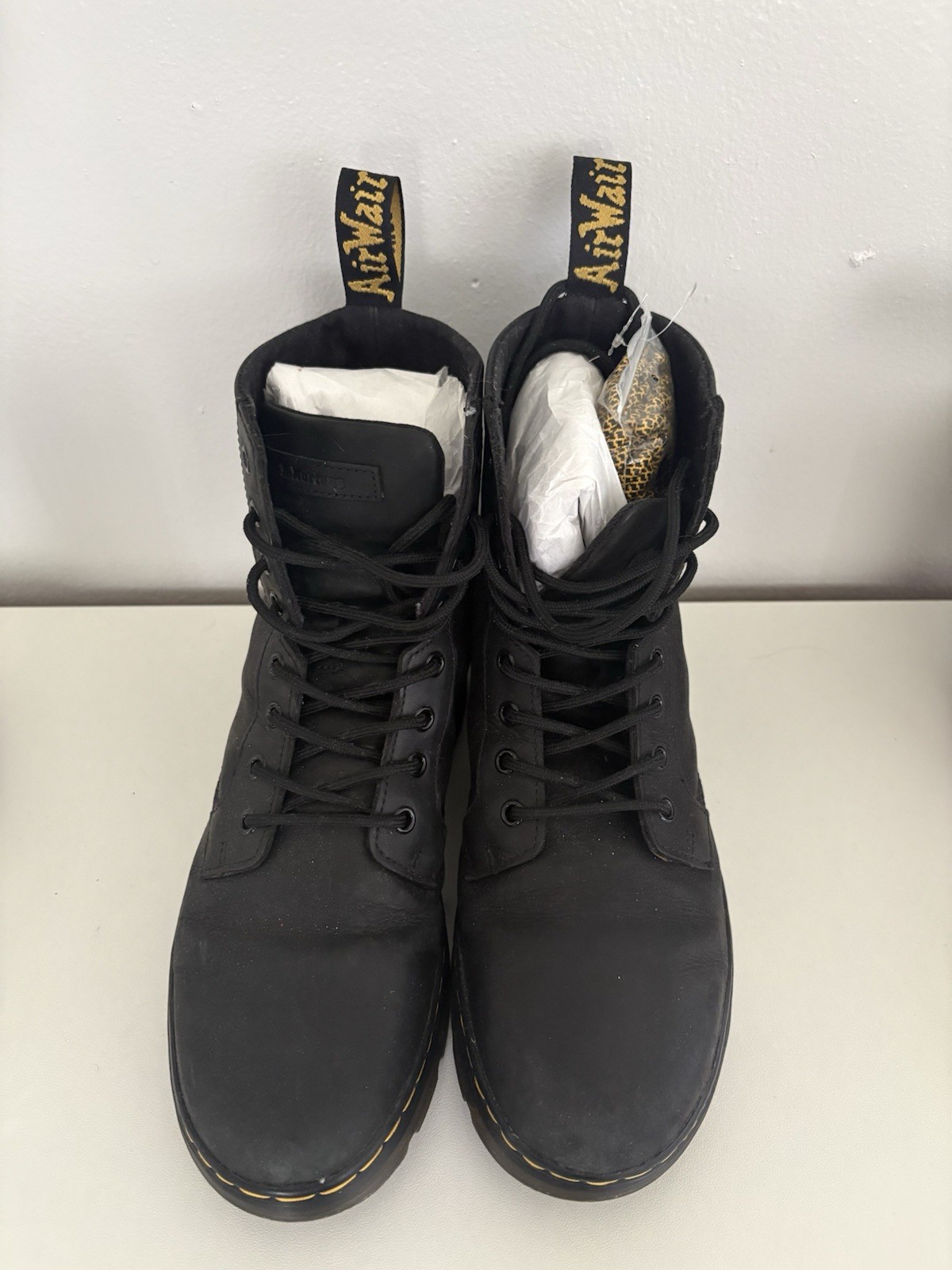 Dr Martens Air Wair Combs Black Leather Lace Up Boots Men’s Size 9