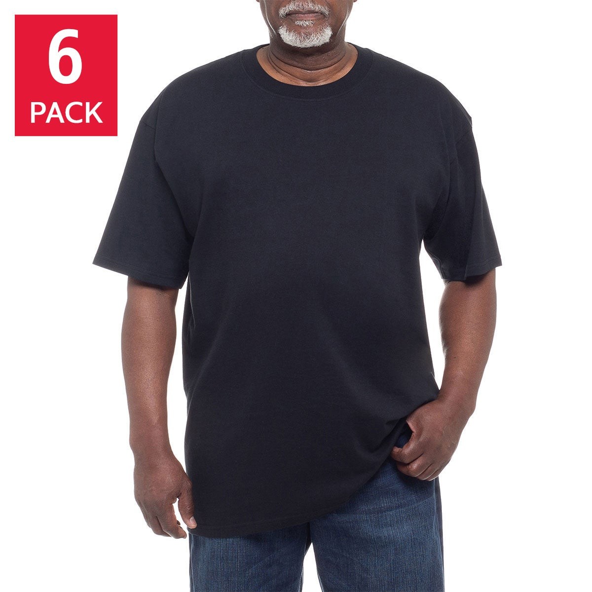 Kirkland Signature Men’s Heavyweight Crew Tee, 6-pack 100% Cotton Tagless