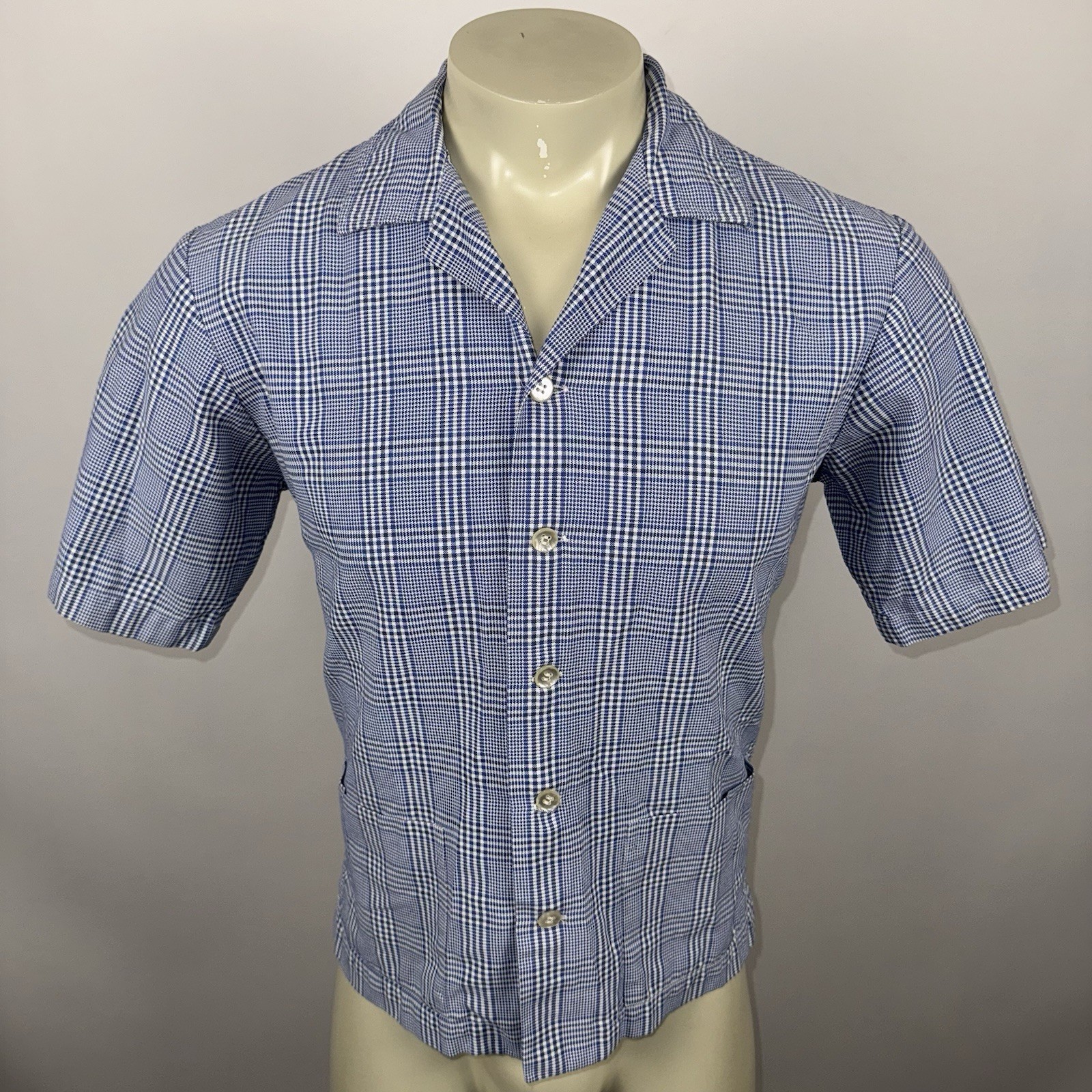 Vtg 50s 60s Jantzen Shirt Mens Medium Tunic Button Up MCM Rockabilly Atomic USA