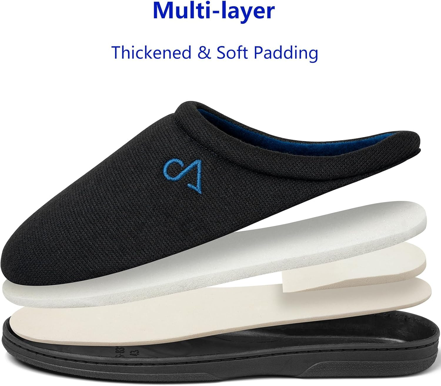 Men’S Cozy House Slippers Indoor Shoes Memory Foam Insoles & Rubber Soles