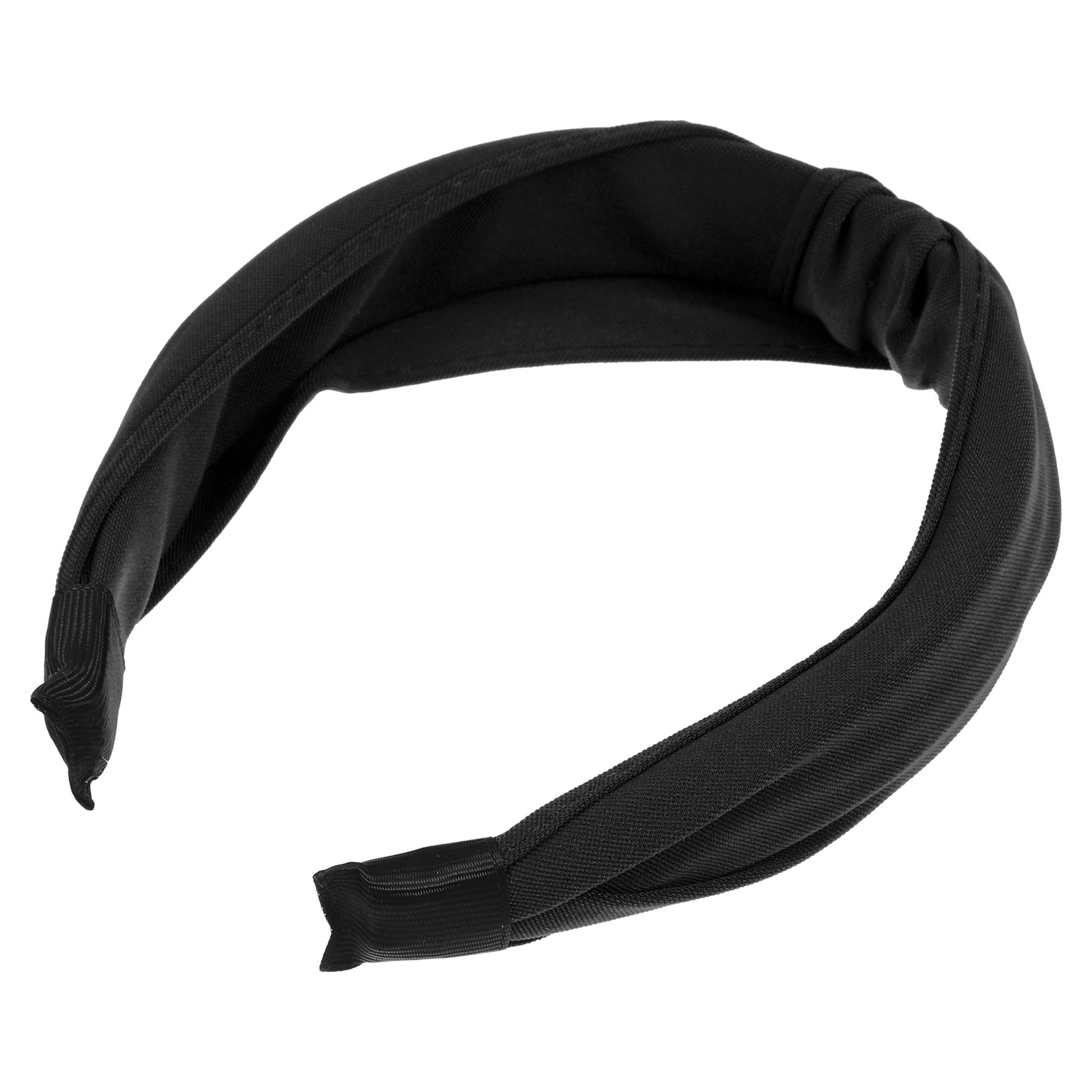 1Pcs Satin Knotted Headband Knot Cross Hairband for Women Black 1.2″ Wide