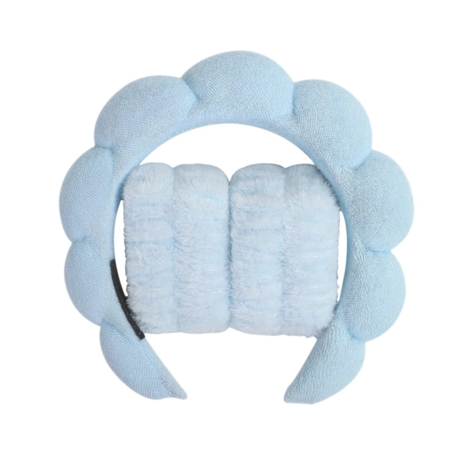 3pcs Microfiber Wristbands & Puffy Spa Headband Set for Face Washing – NEW