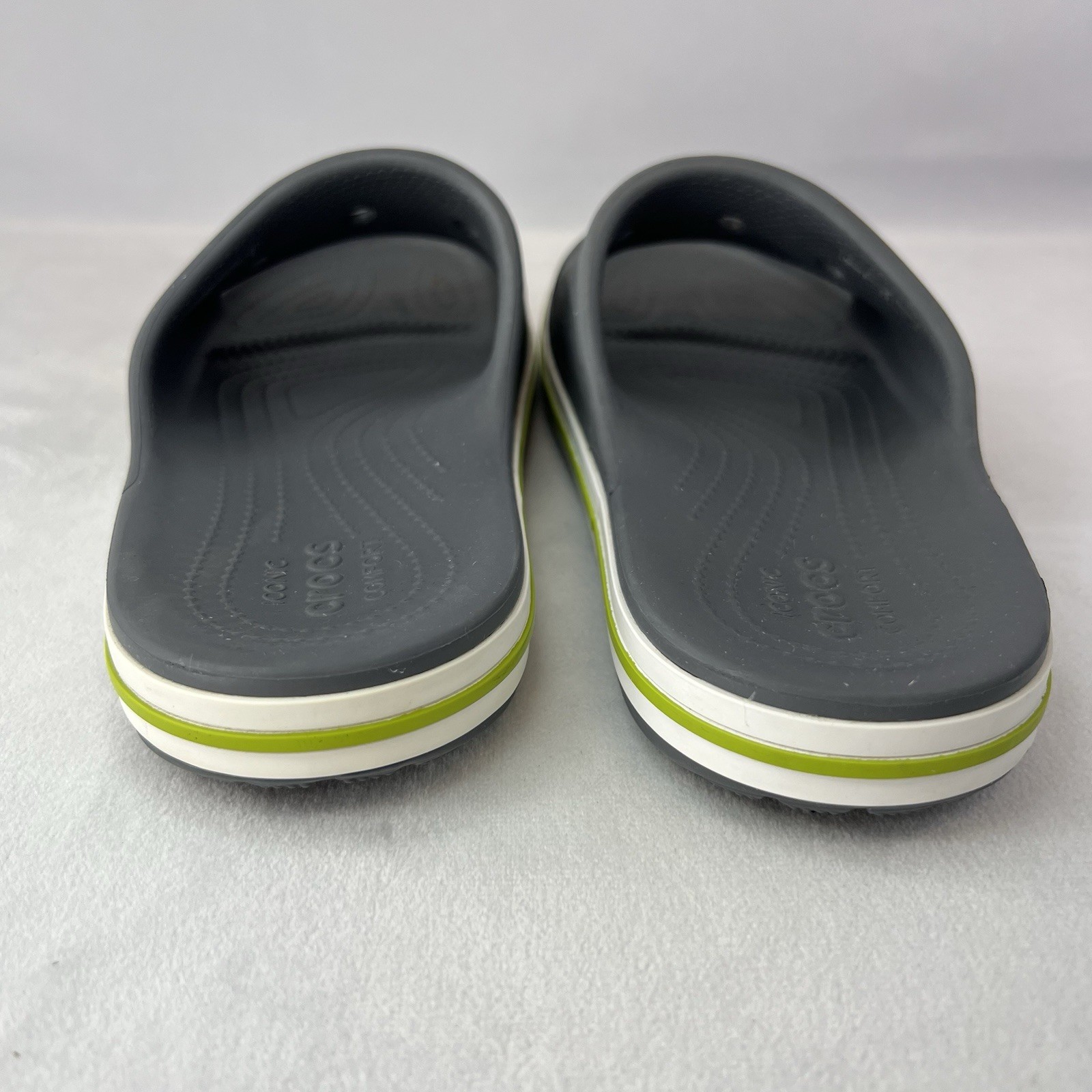 Crocs Size Mens 5/Women 7 Bayaband Iconic Comfort 205392 Unisex Gray Slides