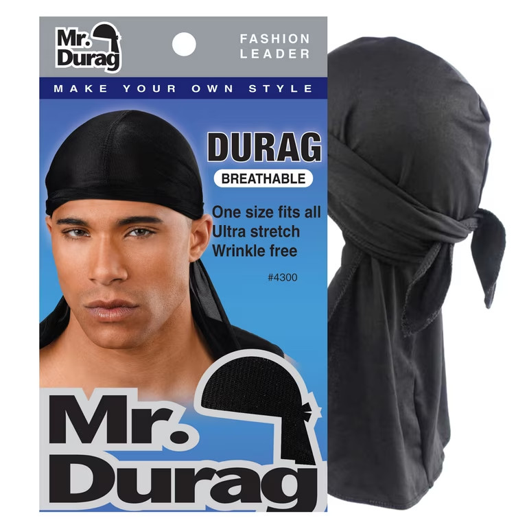 Mr.Durag Breathable Ultra Stretch Wrinkle Free Durag | BLACK