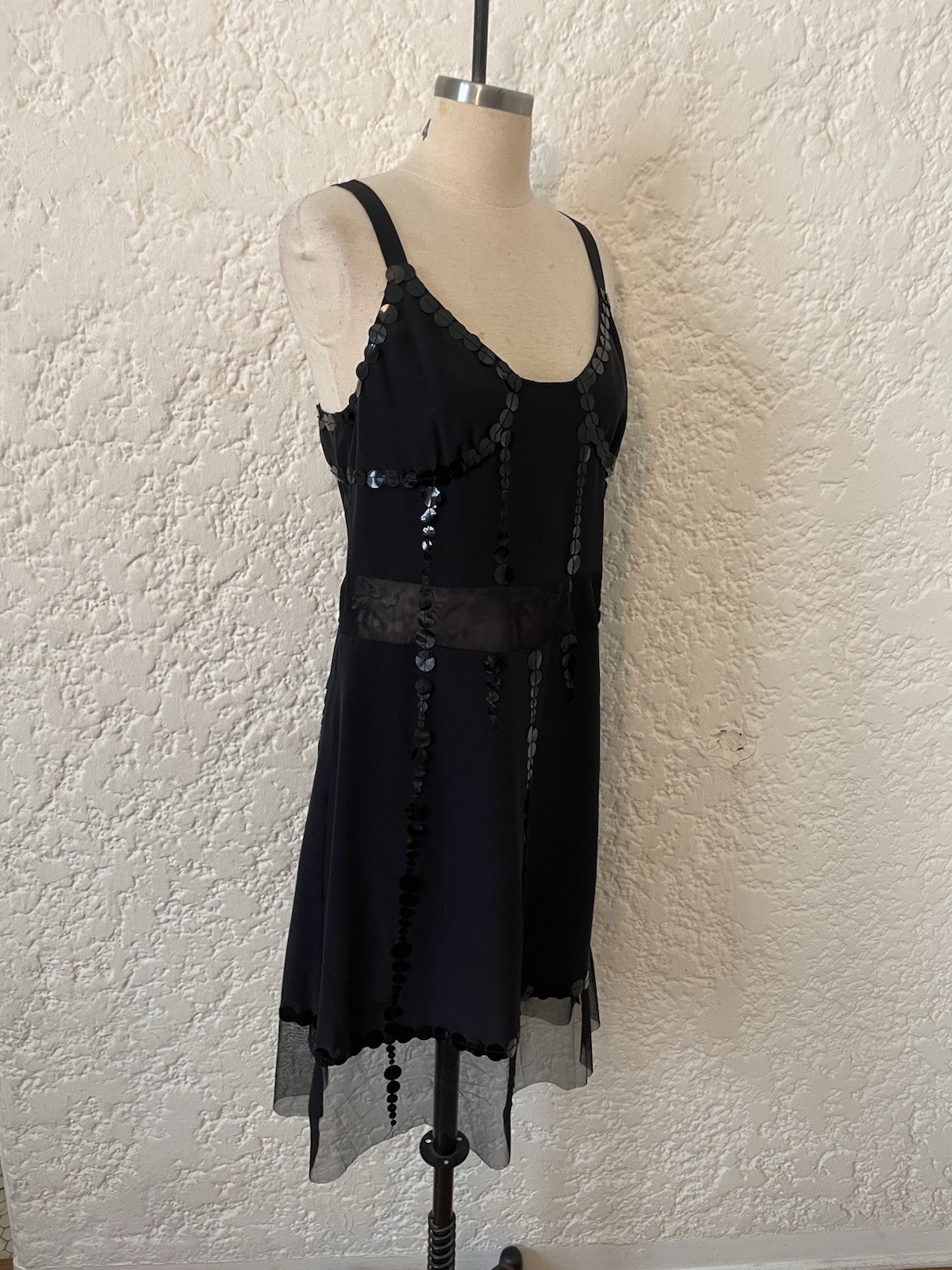 Marc Jacob’s Black 100% Silk Sequin Embellished Dress Size 6, Cocktail Party