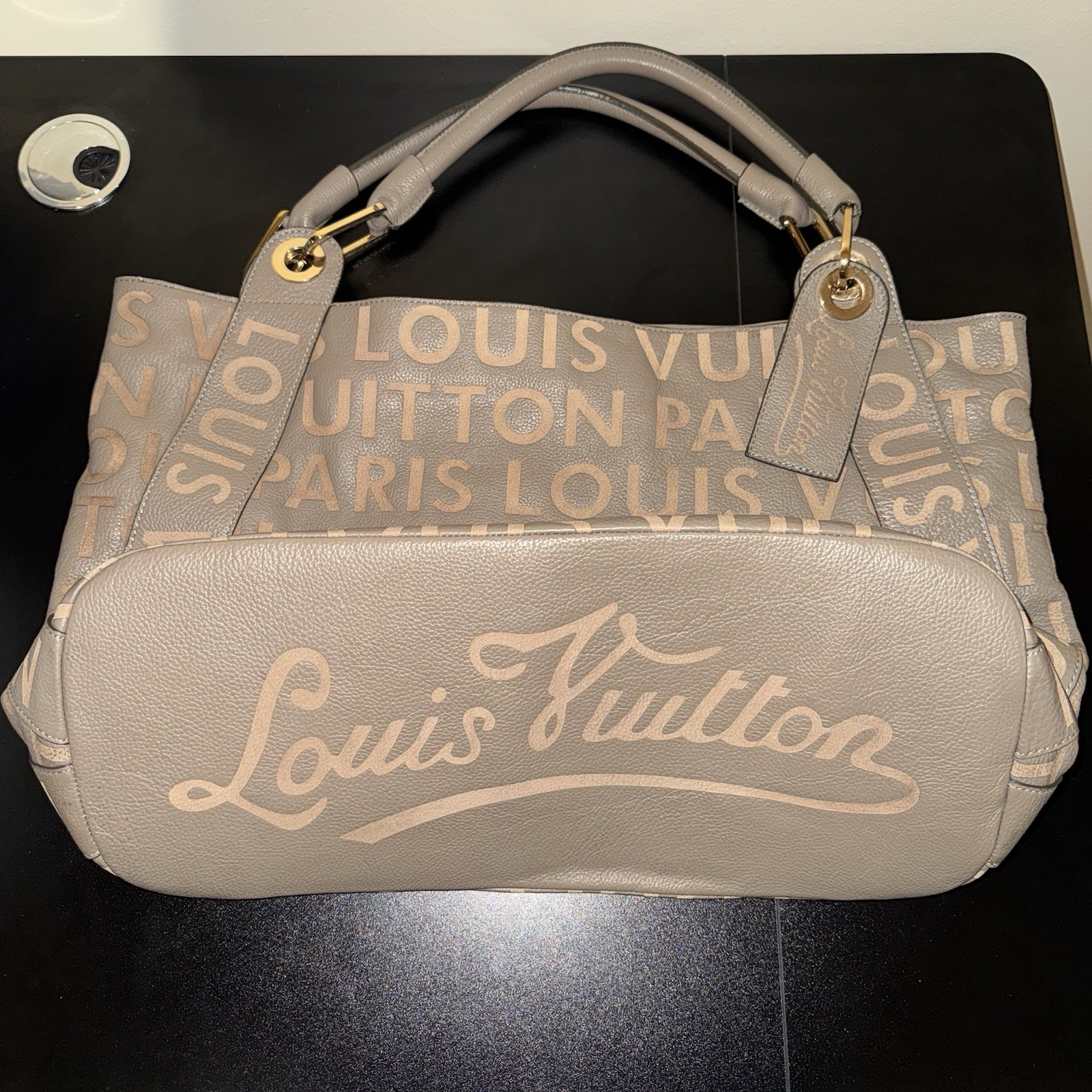 LOUIS VUITTON Limited Edition Green / Tan Leather Paris Souple Wish GM Bag 2008