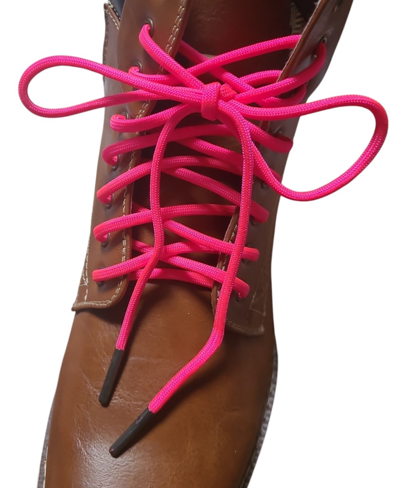 1 Pair Pack: 550 Paracord with Black Steel Tips; Strongest boot laces Available!