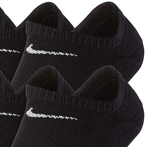 Nike Unisex 6PK Everyday Plus Cushion No Show Socks Black/White L SX6898-010