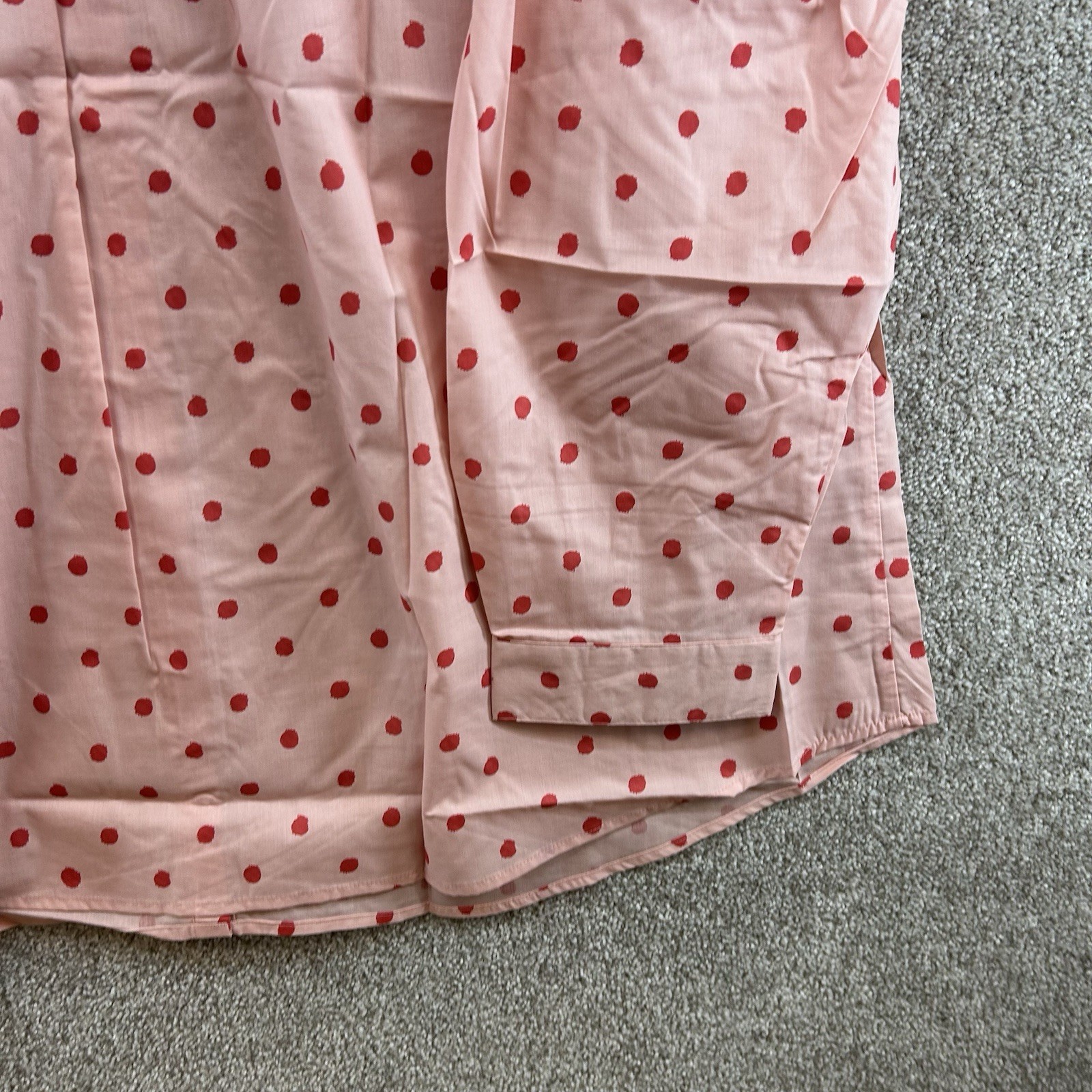 NWOT Roman’s Women’s Button Front Shirt Size 34W Pink Red Polka Dot Blouse Plus