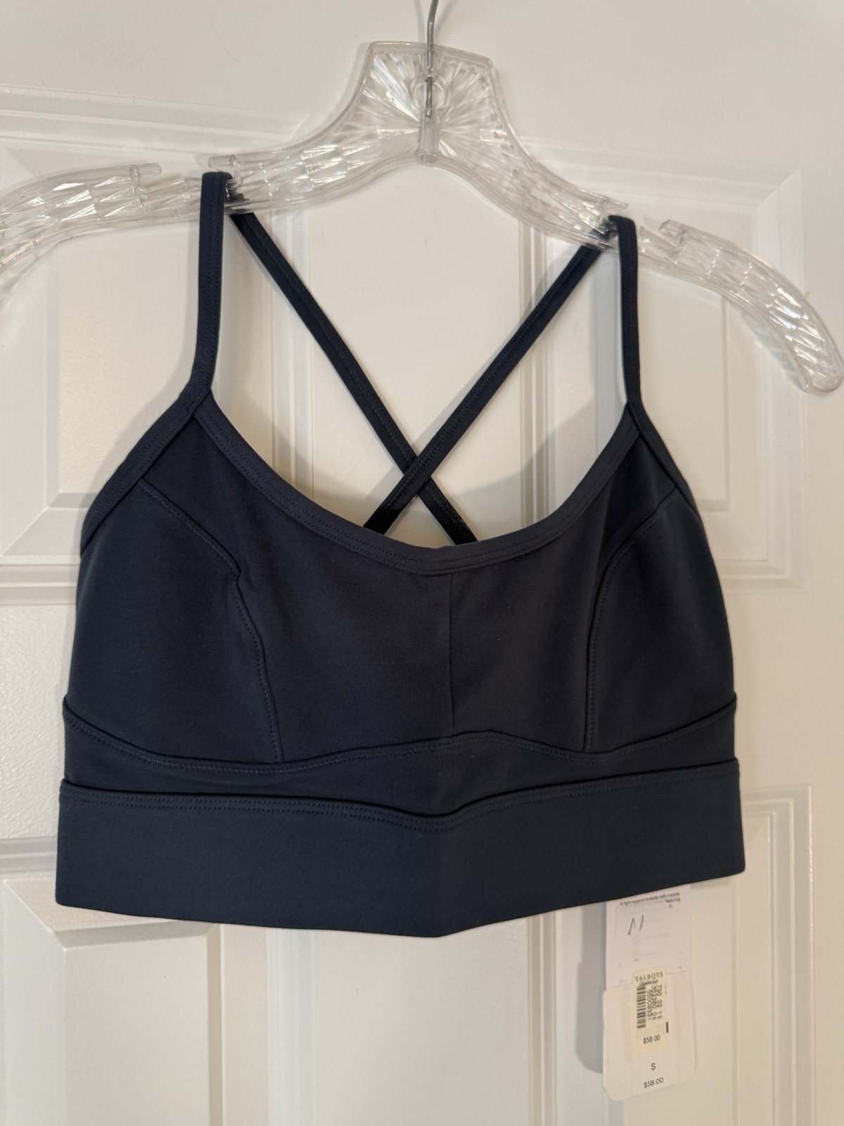 Varley Always Irena Navy Solid Crossback Wireless Pullover Sports Bra S A