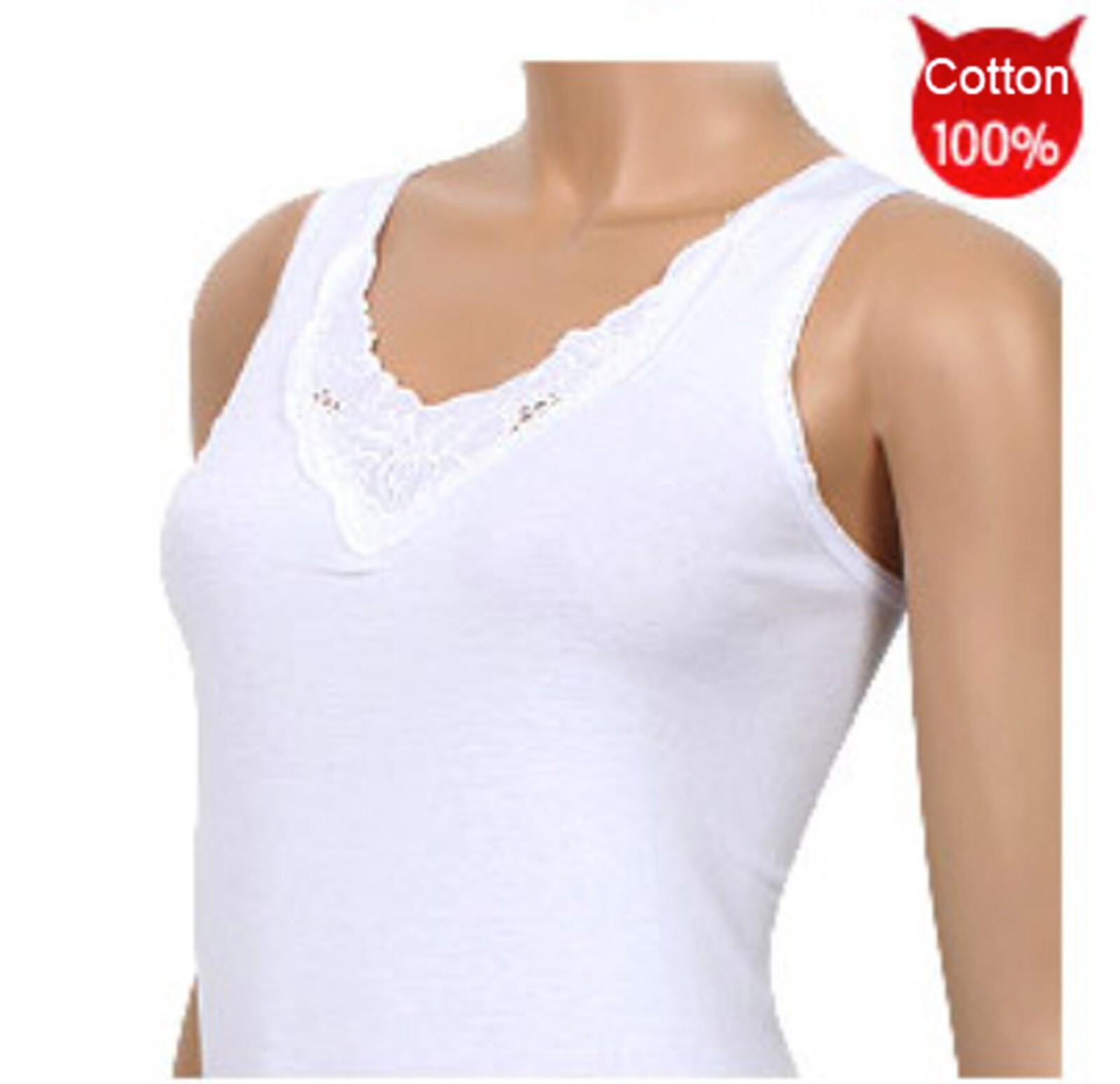 BYC Women 100% Cotton Soft Relaxed Sweat Absorption Underwear Top Petit Size
